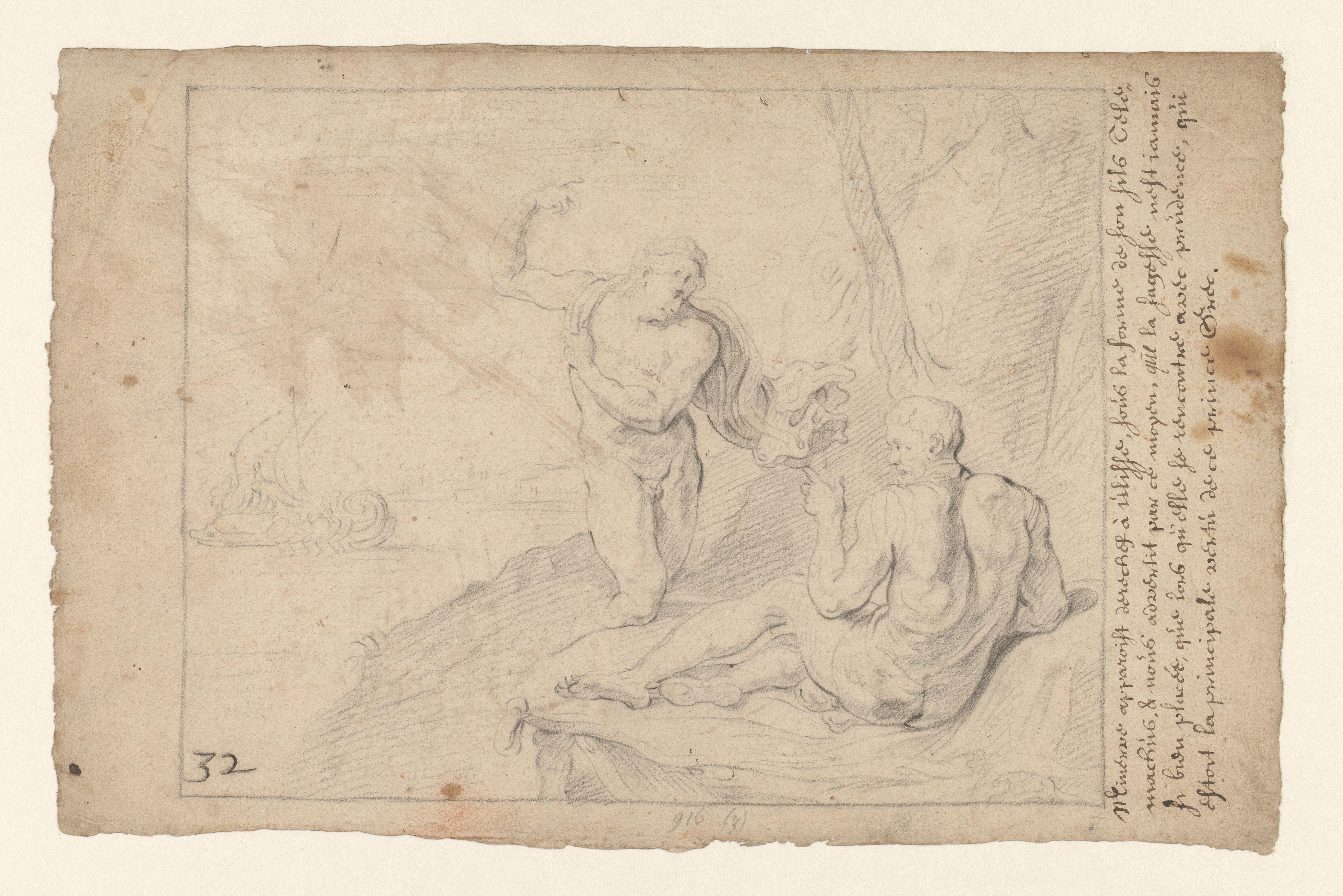 Minerva verschijnt aan Odysseus in de gedaante van diens zoon Telemachus