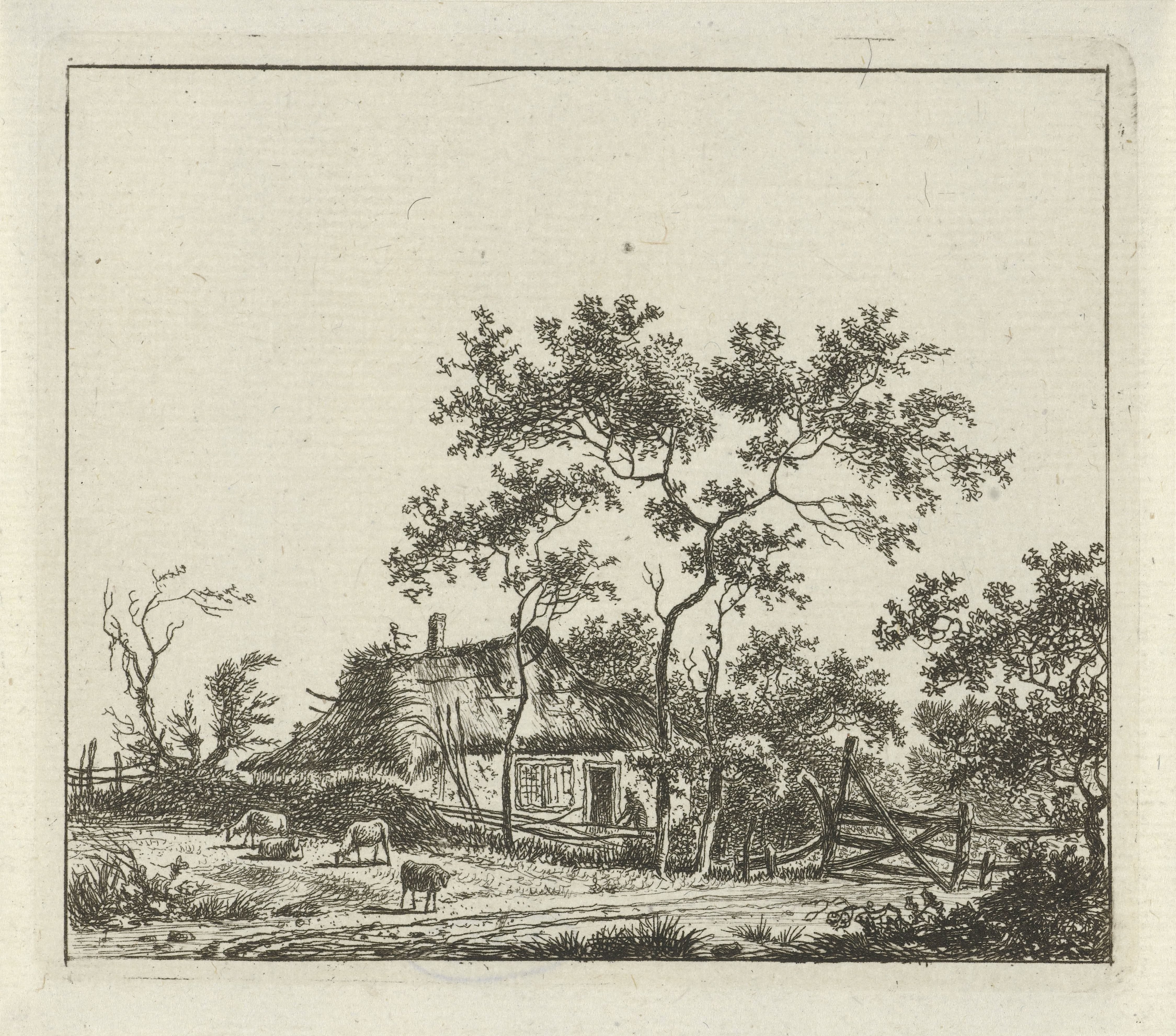 Boerderij met vier schapen