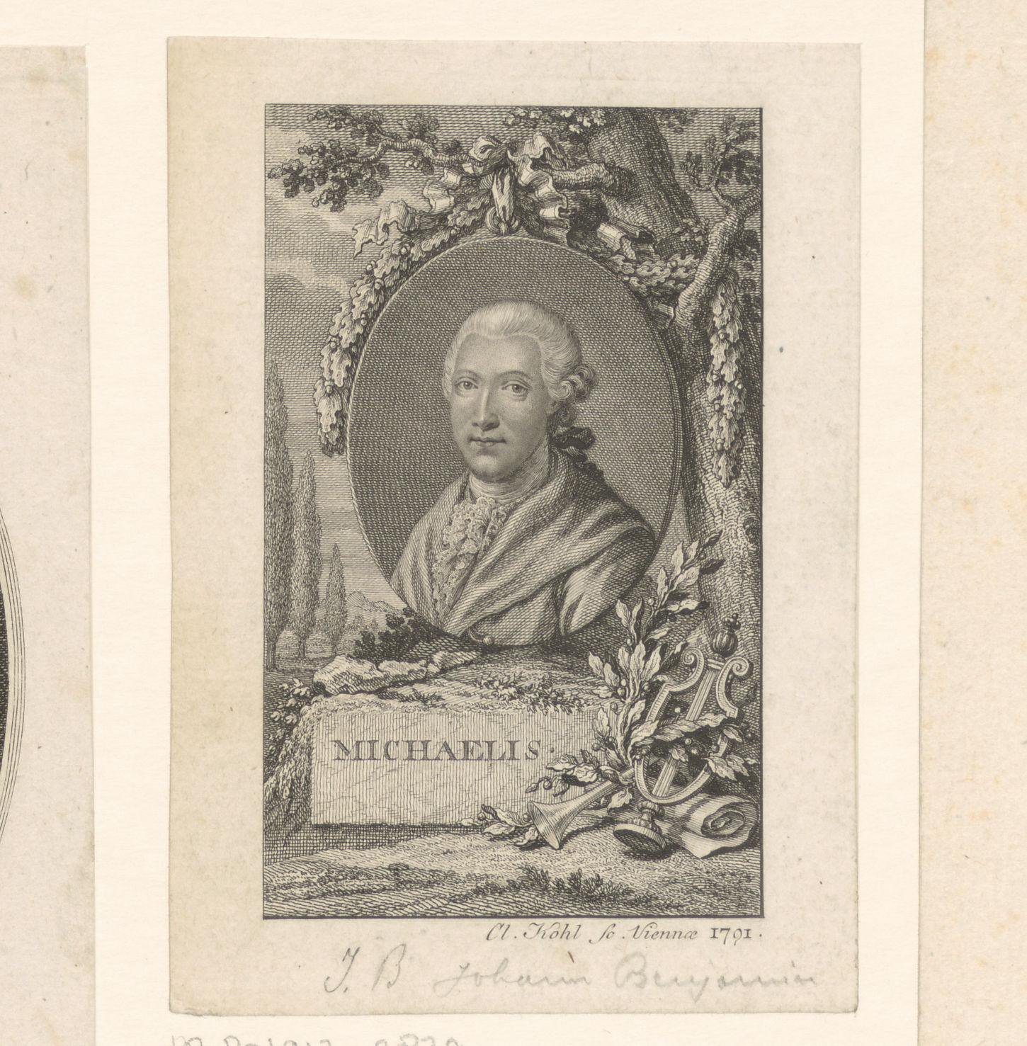 Portret van Johann Benjamin Michaelis