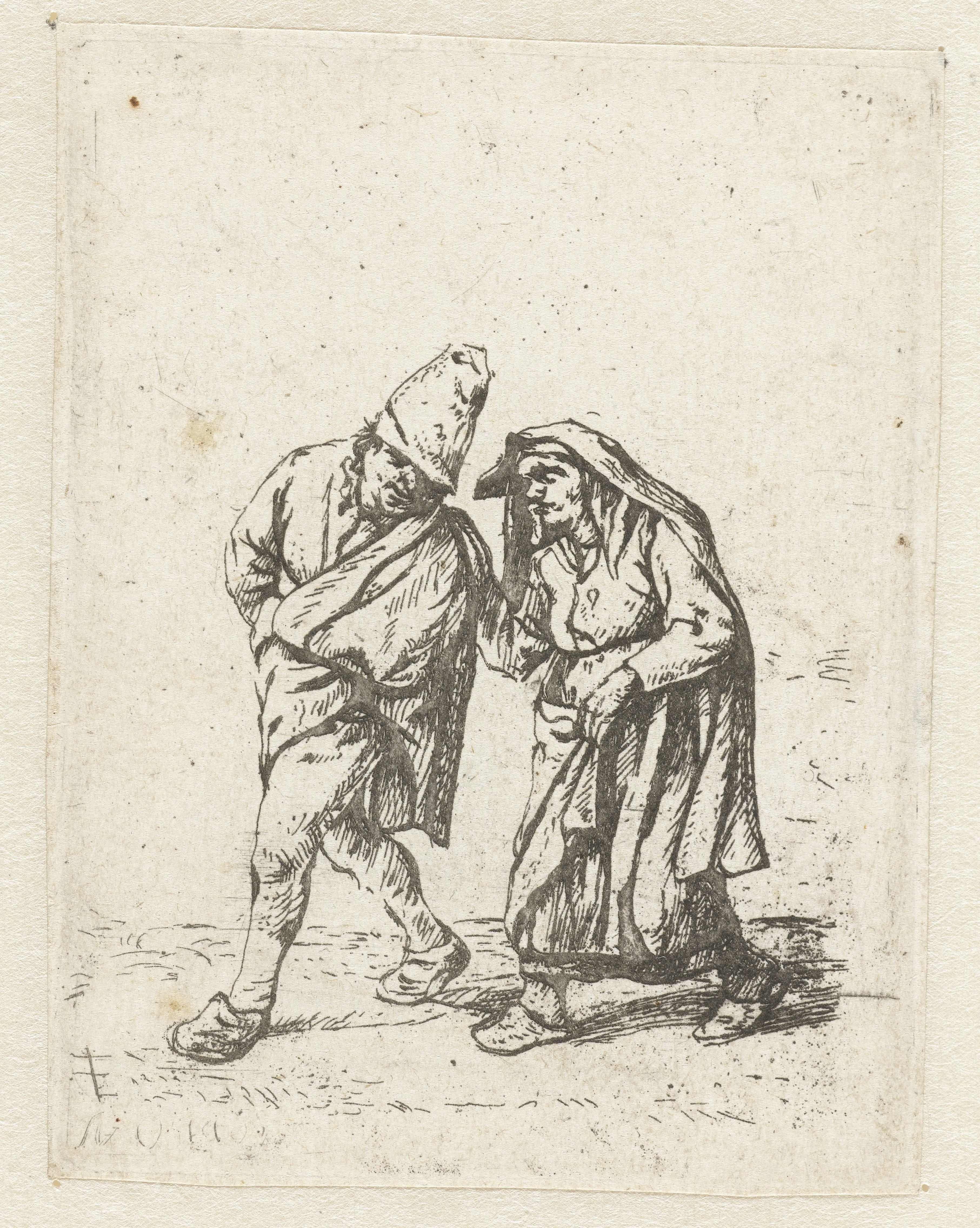 Wandelend boerenpaar