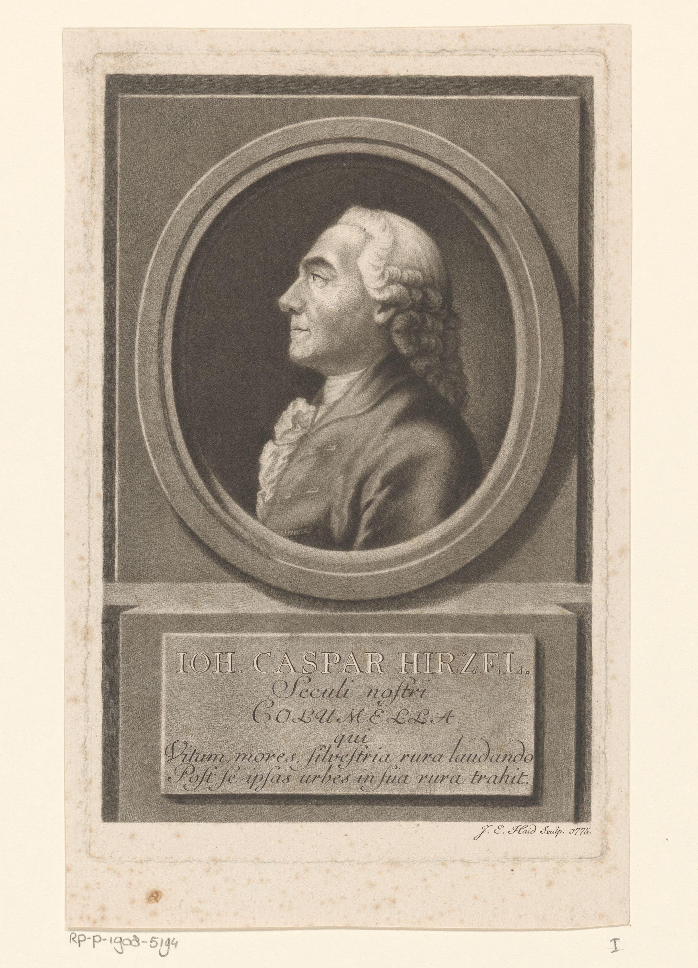 Portret van Hans Caspar Hirzel