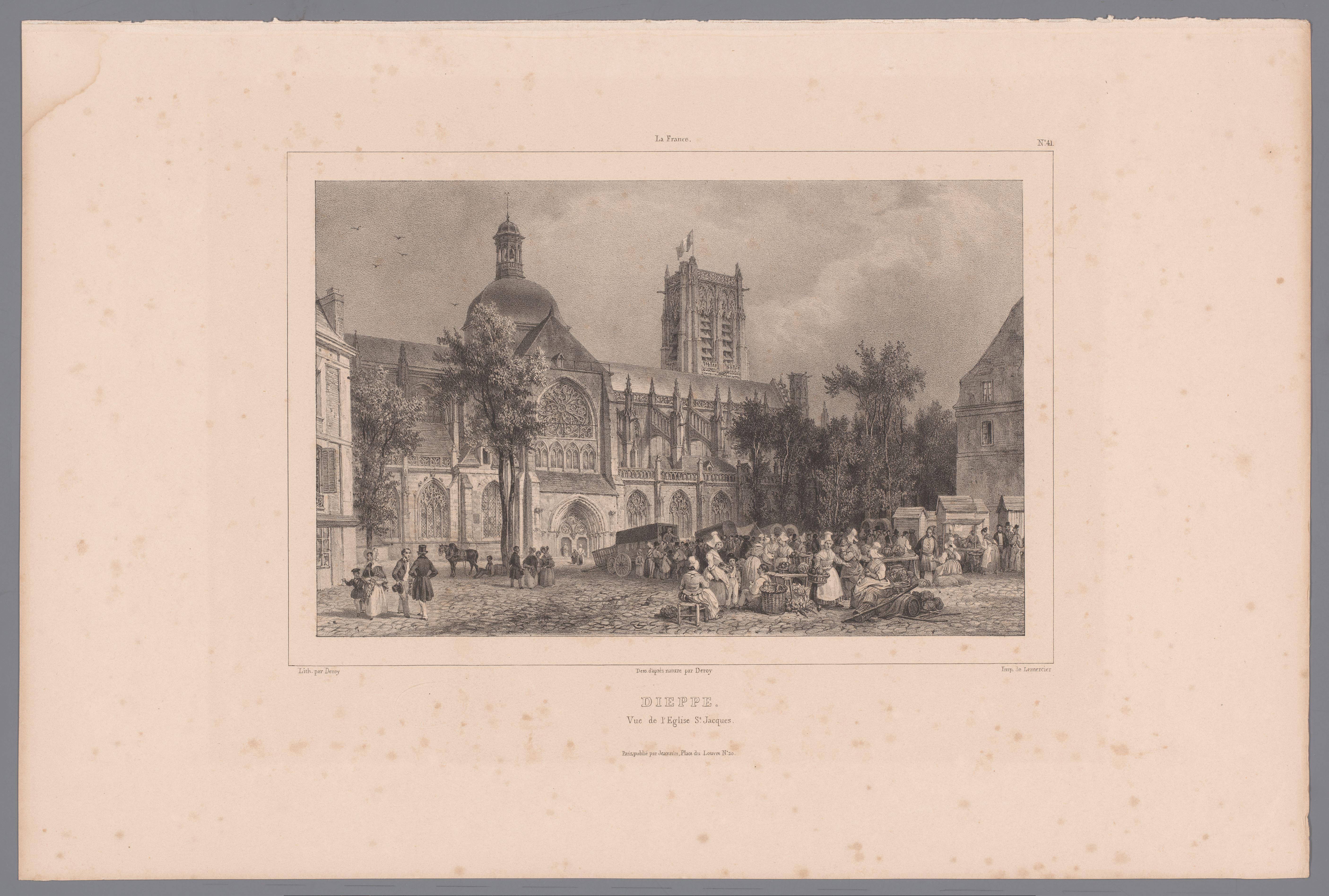 Zicht op de kerk Saint-Jacques te Dieppe