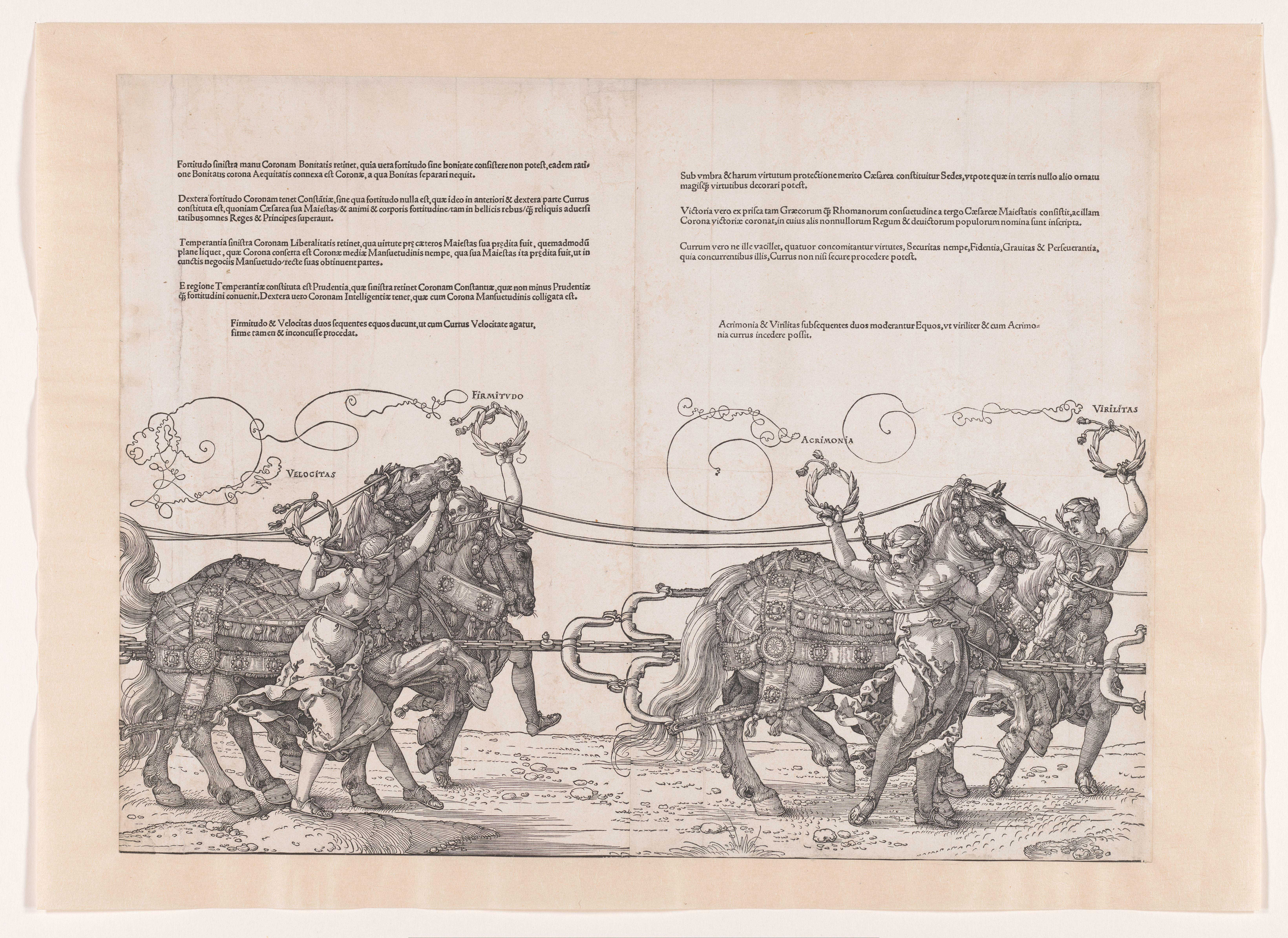 Derde en vierde span paarden met allegorieën
