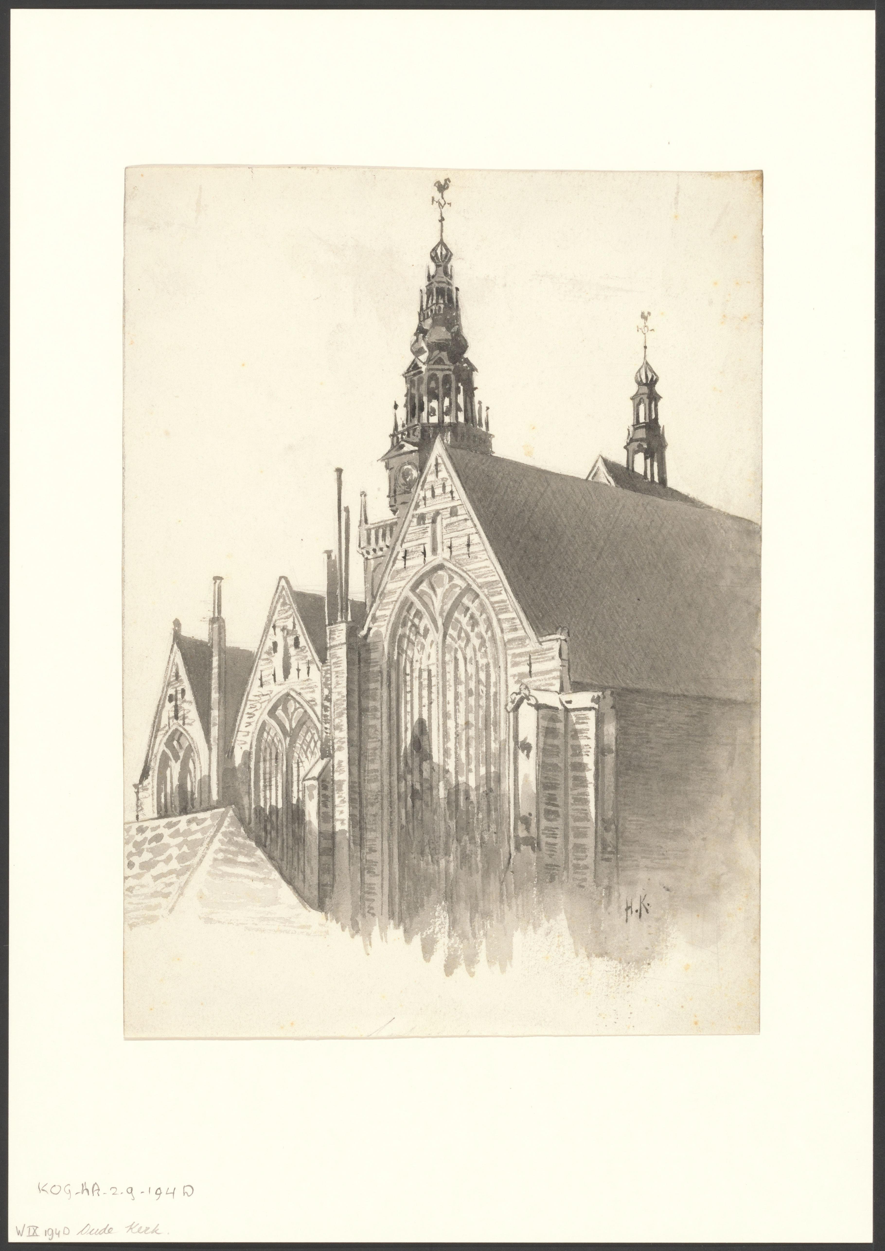 Gezicht op de Oude Kerk