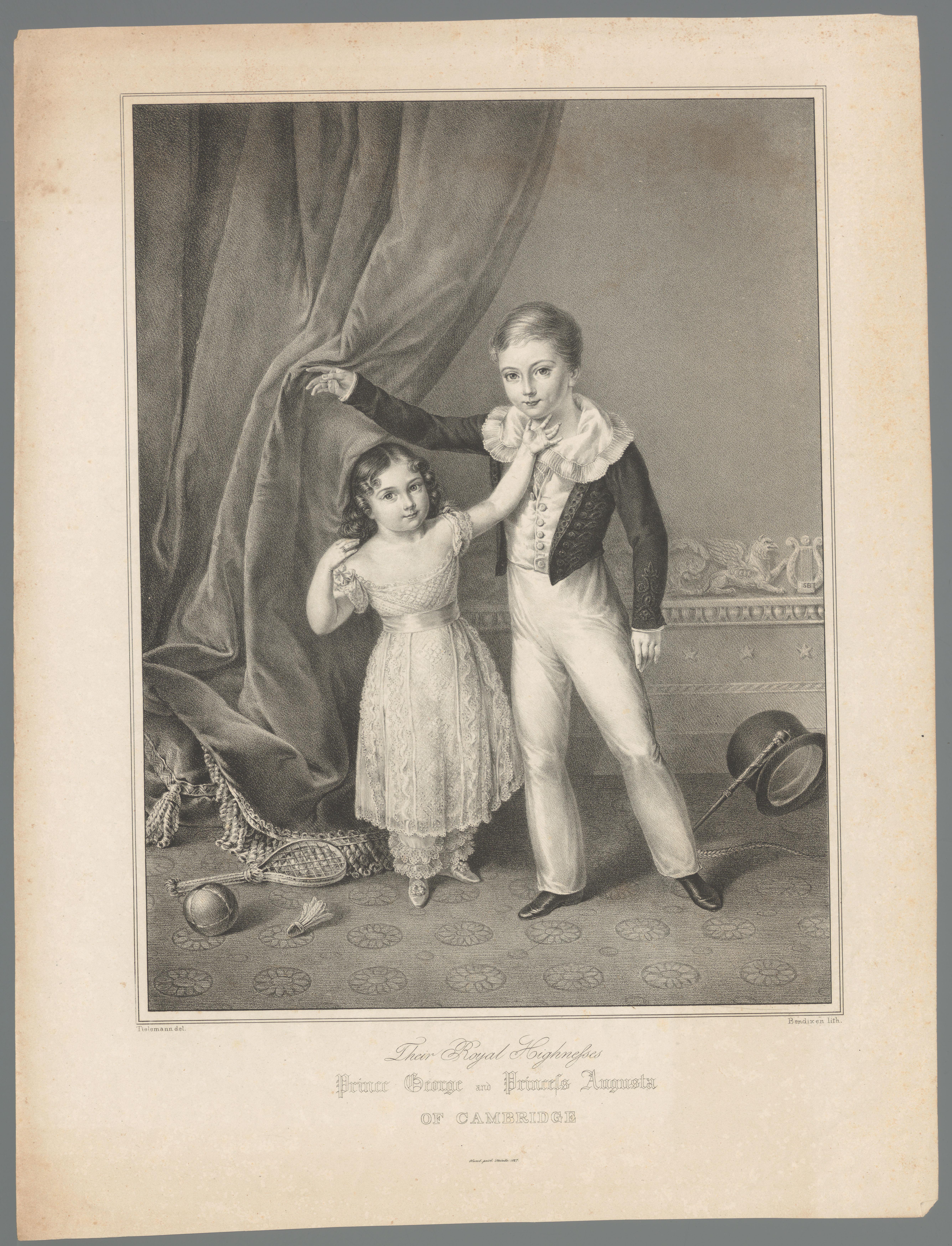 Portret van George en Augusta van Cambridge als kinderen