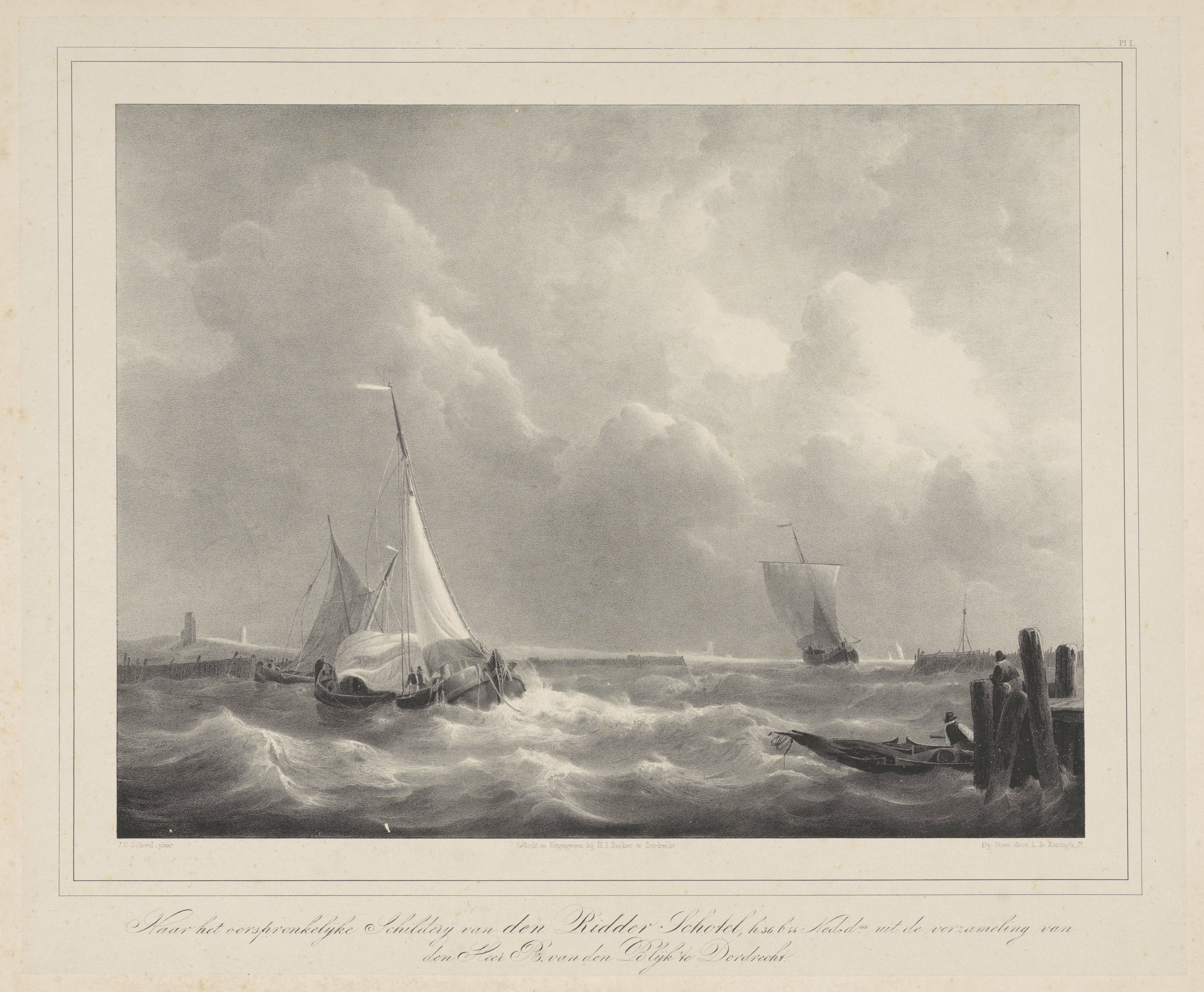 Zeilschepen in een haven