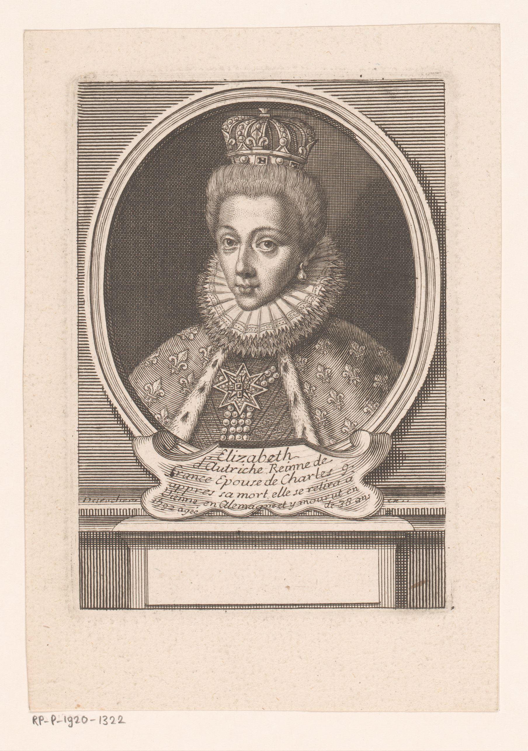 Portret van Elisabeth van Oostenrijk, koningin van Frankrijk