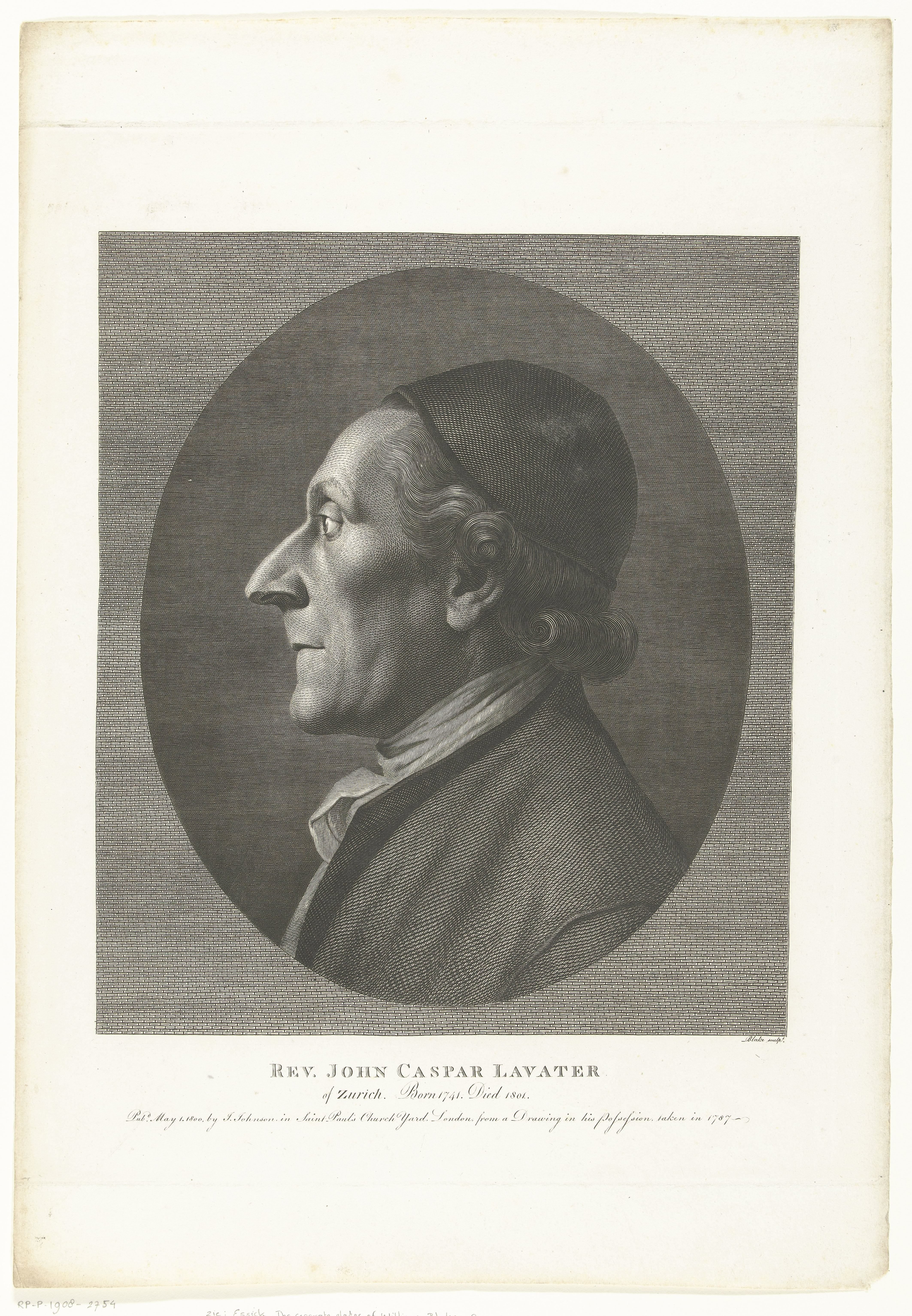 Portret van Johann Kaspar Lavater
