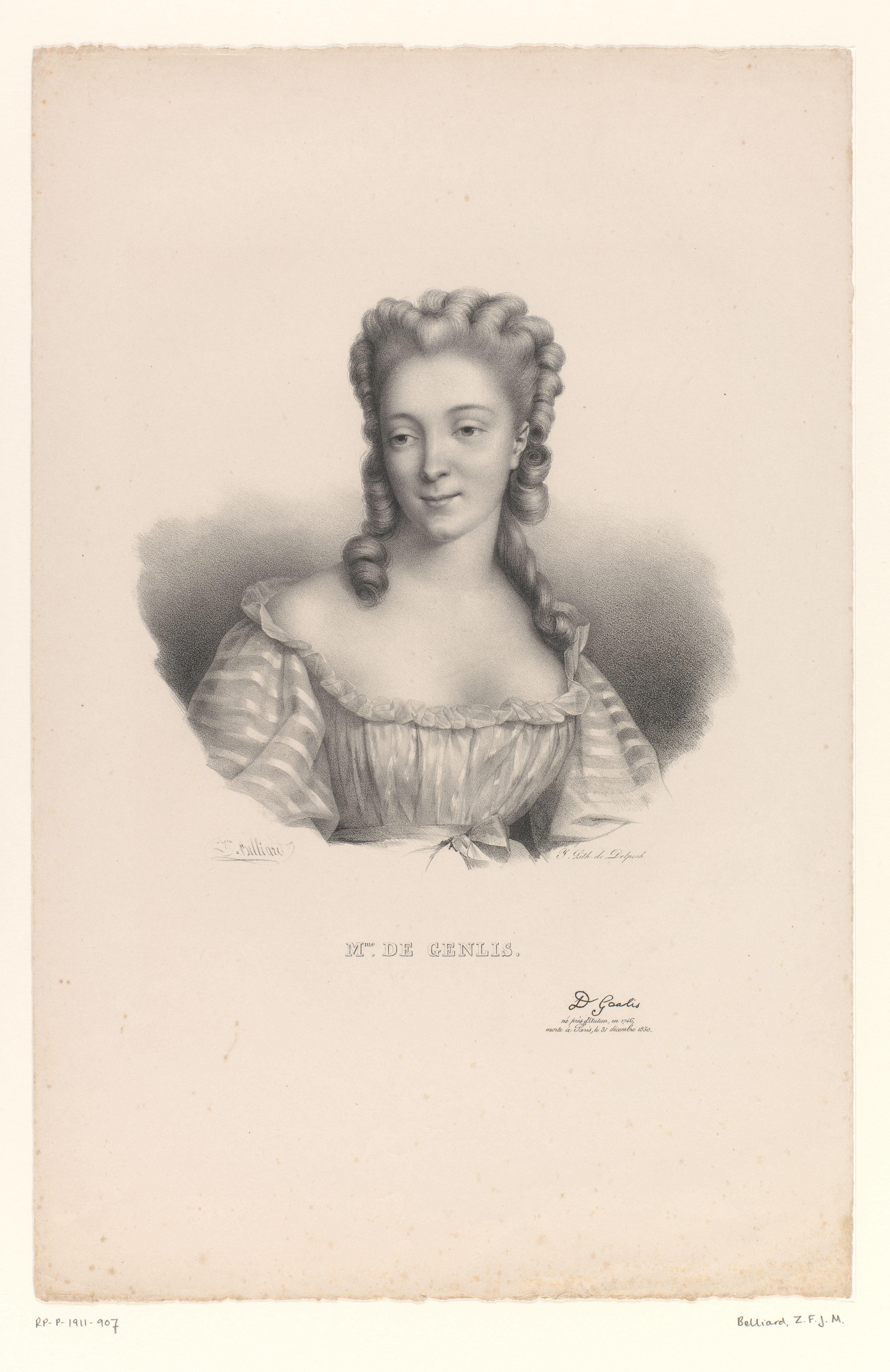 Portret van de schrijfster Stéphanie Félicité, gravin van Genlis