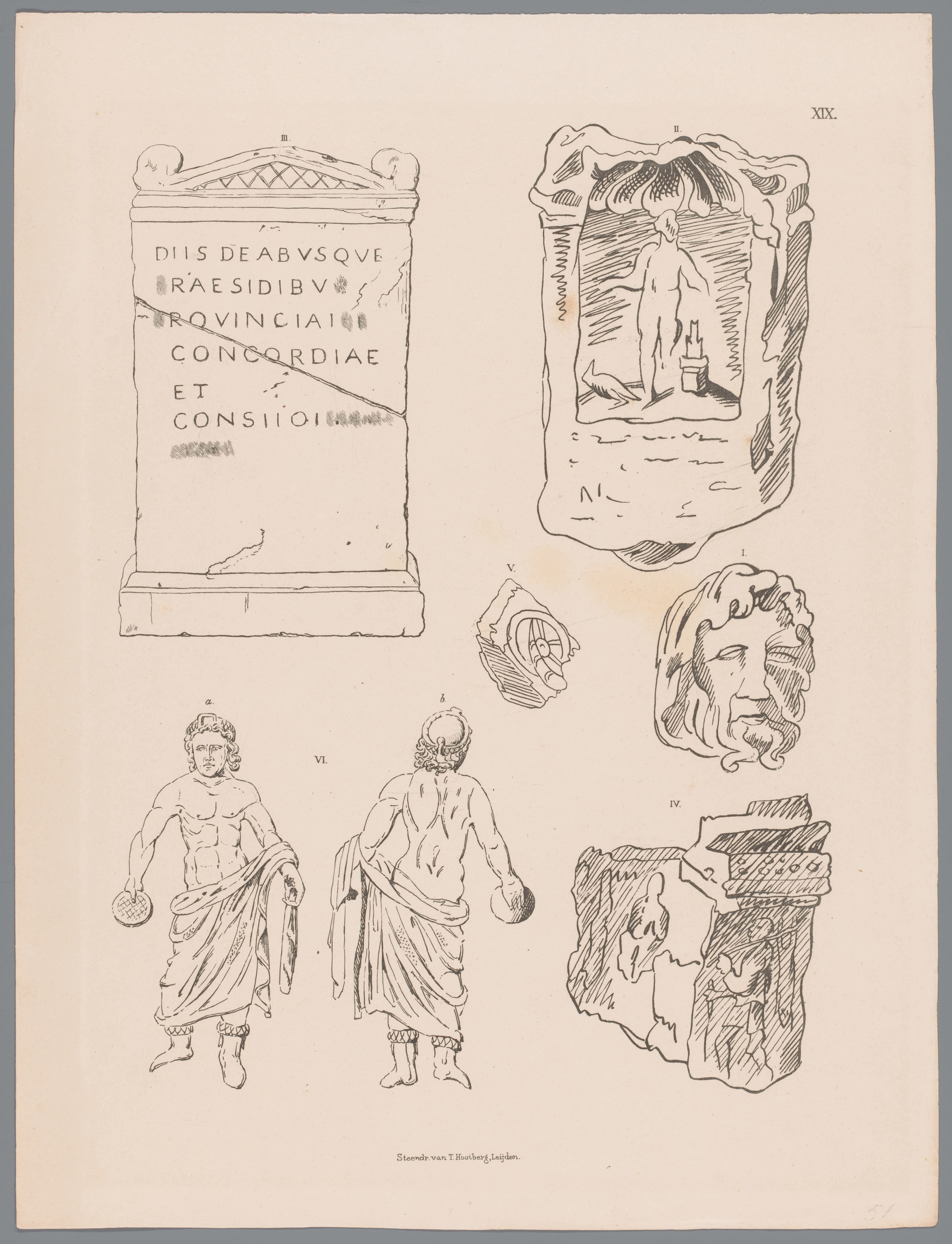 Verschillende Romeinse beelden en bouwfragmenten, pl. XIX