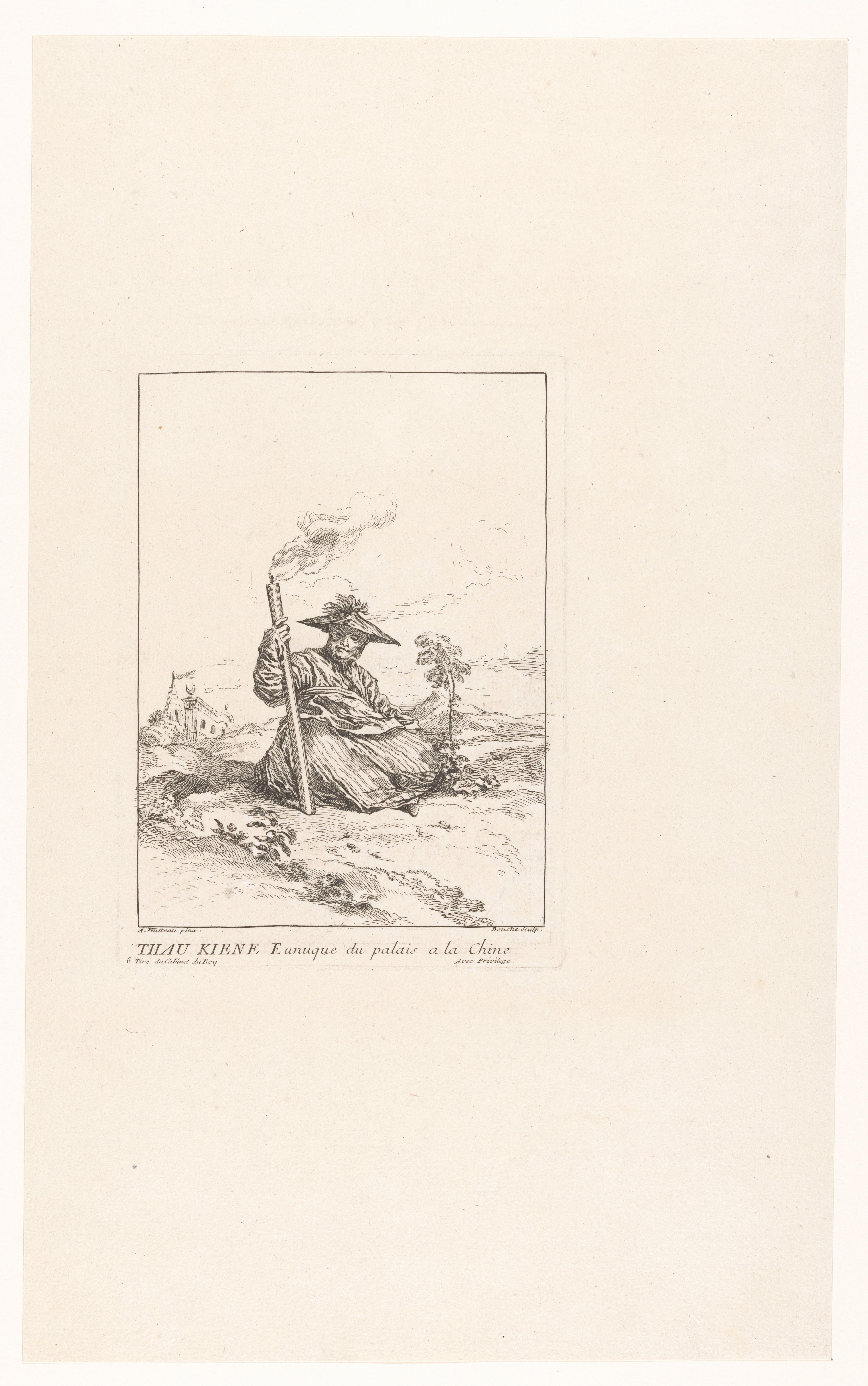 Landschap met zittende eunuch uit het Chinese paleis