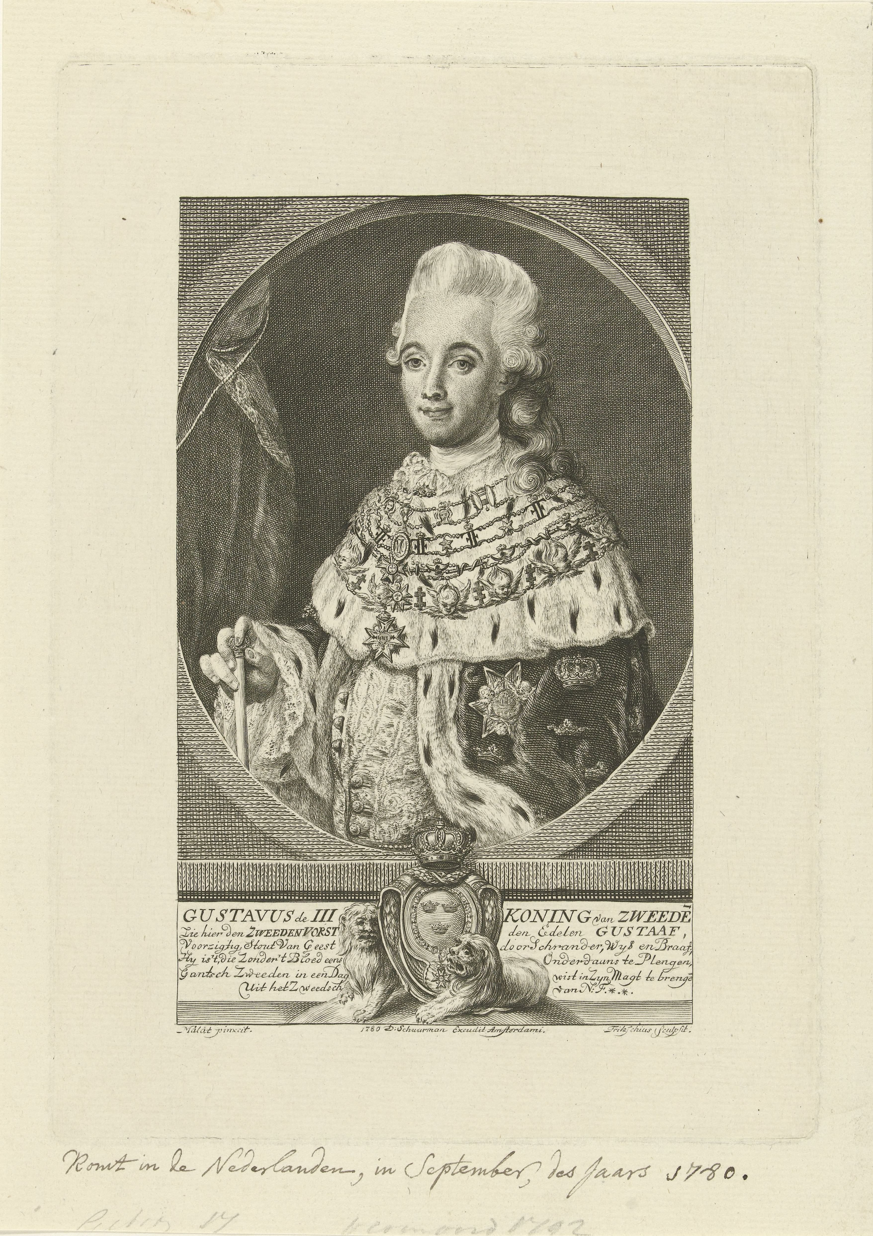 Portret van Gustaaf III, koning van Zweden