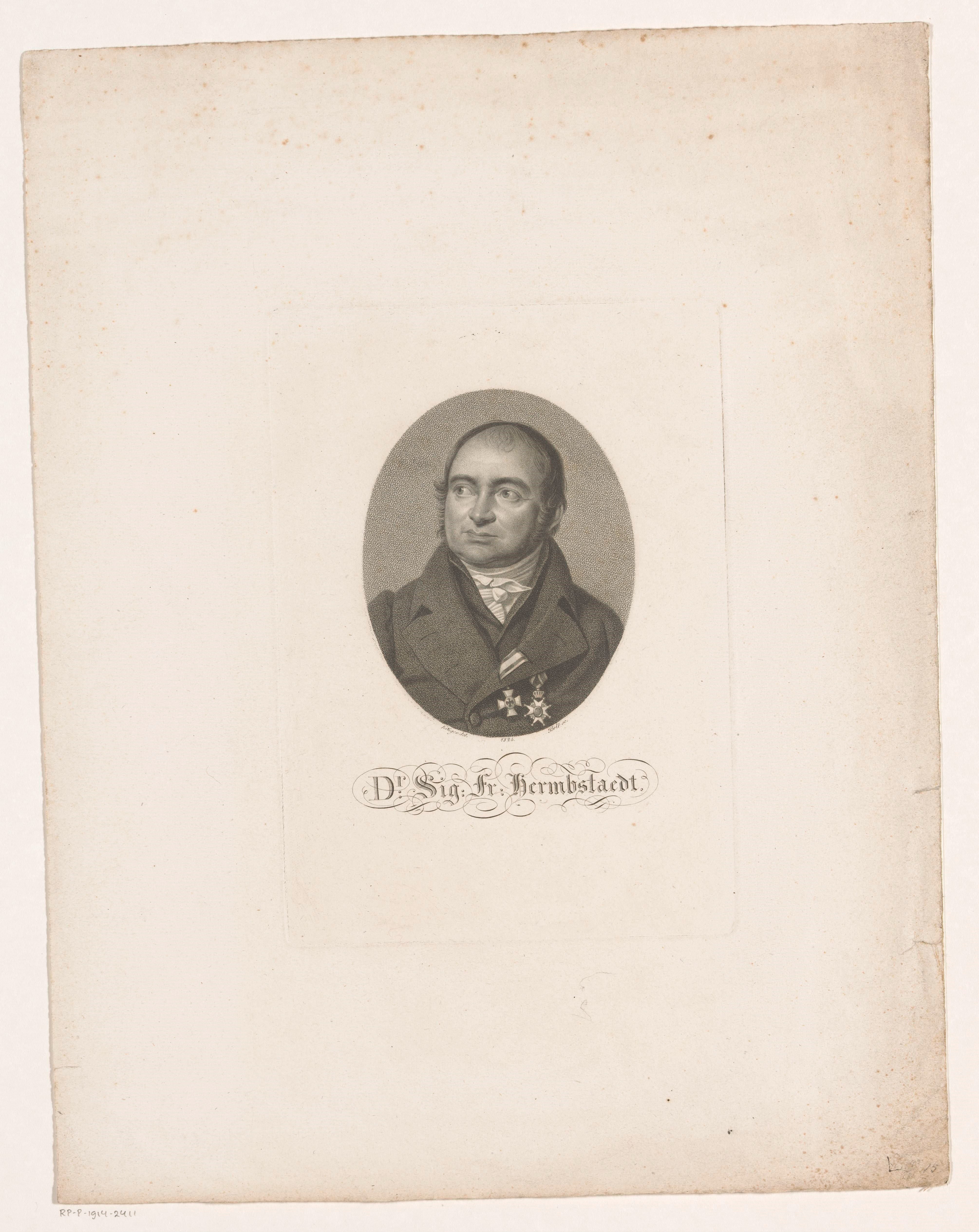 Portret van Sigismund Friedrich Hermbstaedt