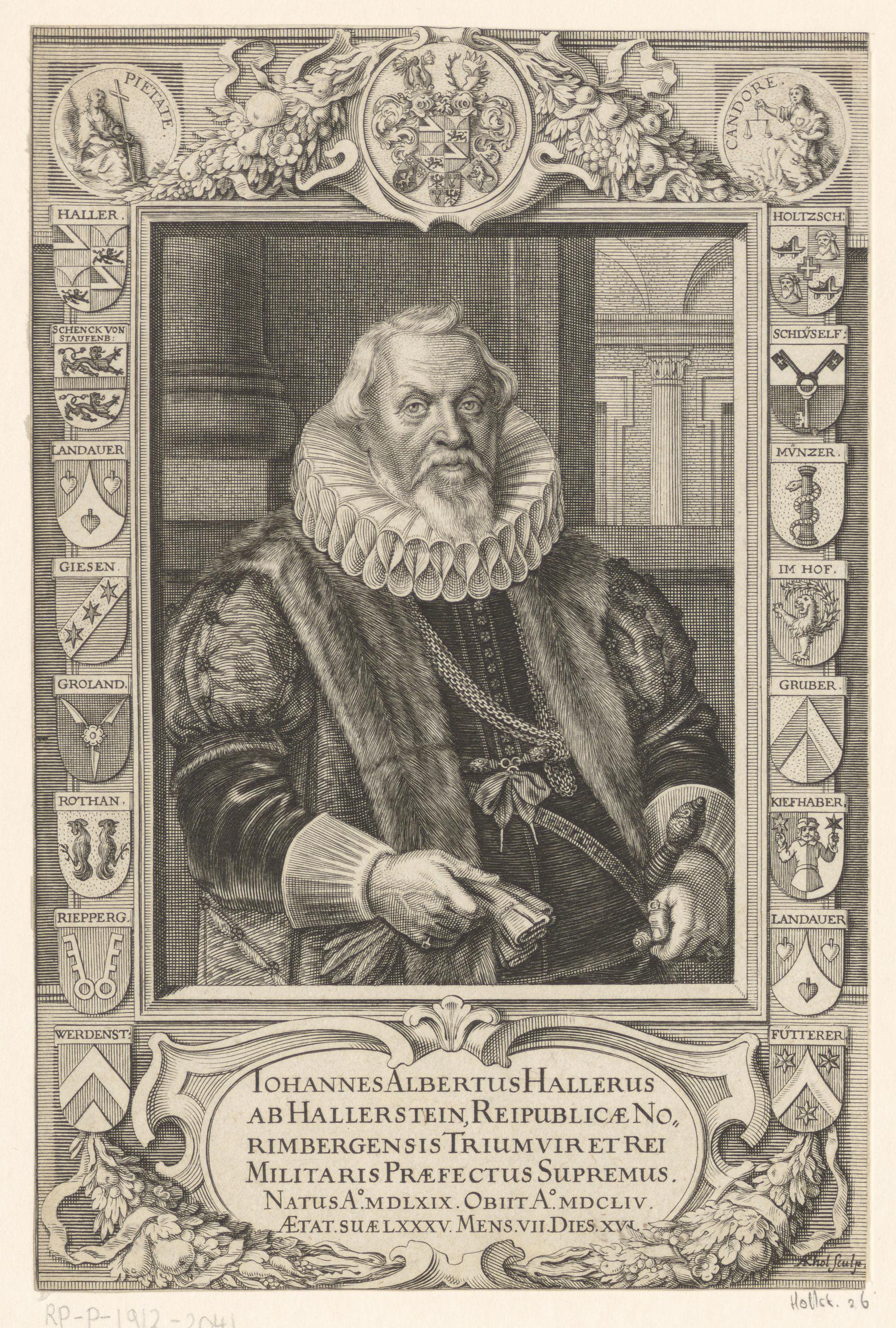 Portret van Johann Albrecht Haller von Hallerstein