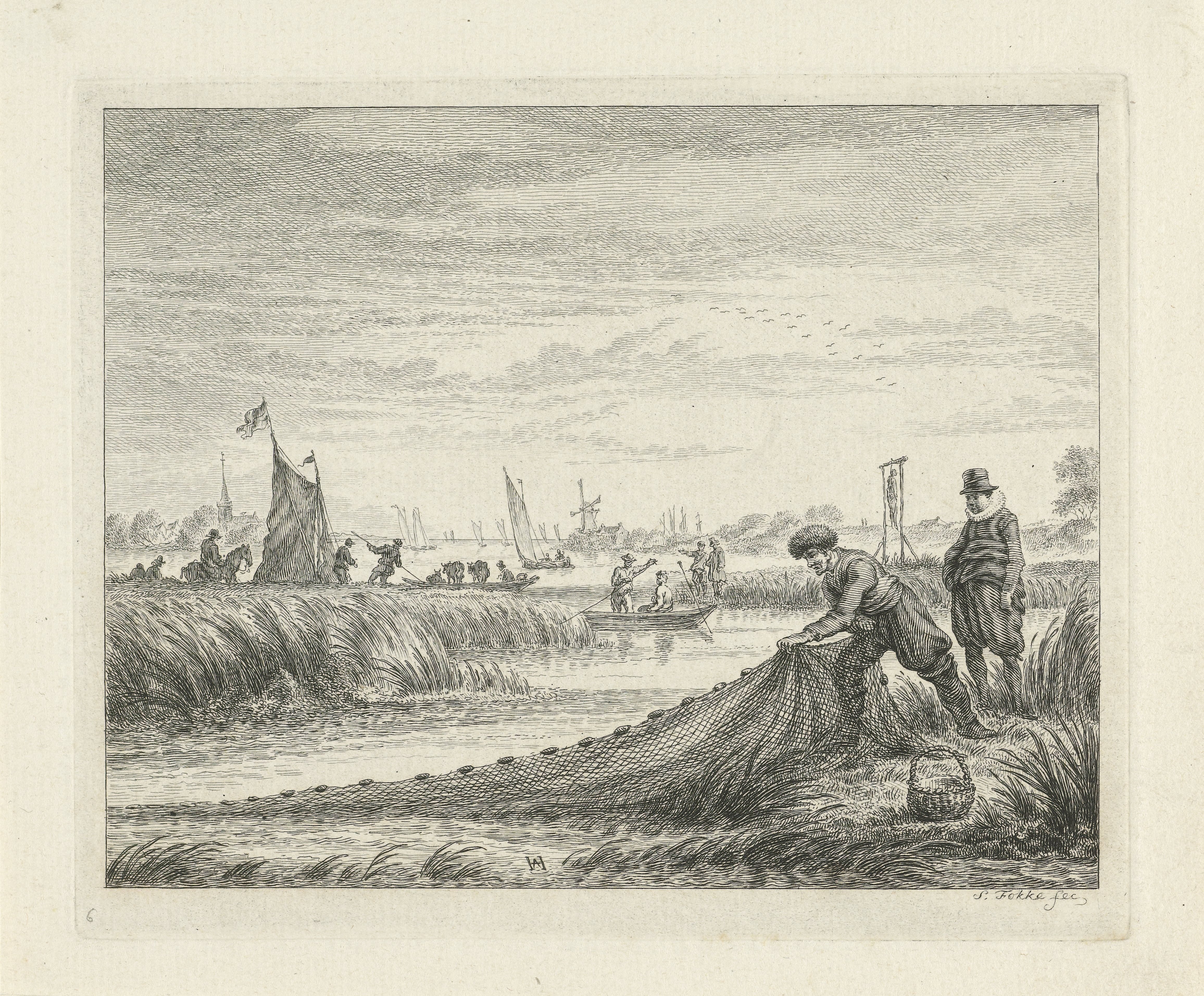 Rivierlandschap met boten nabij Amstelveen, 1624