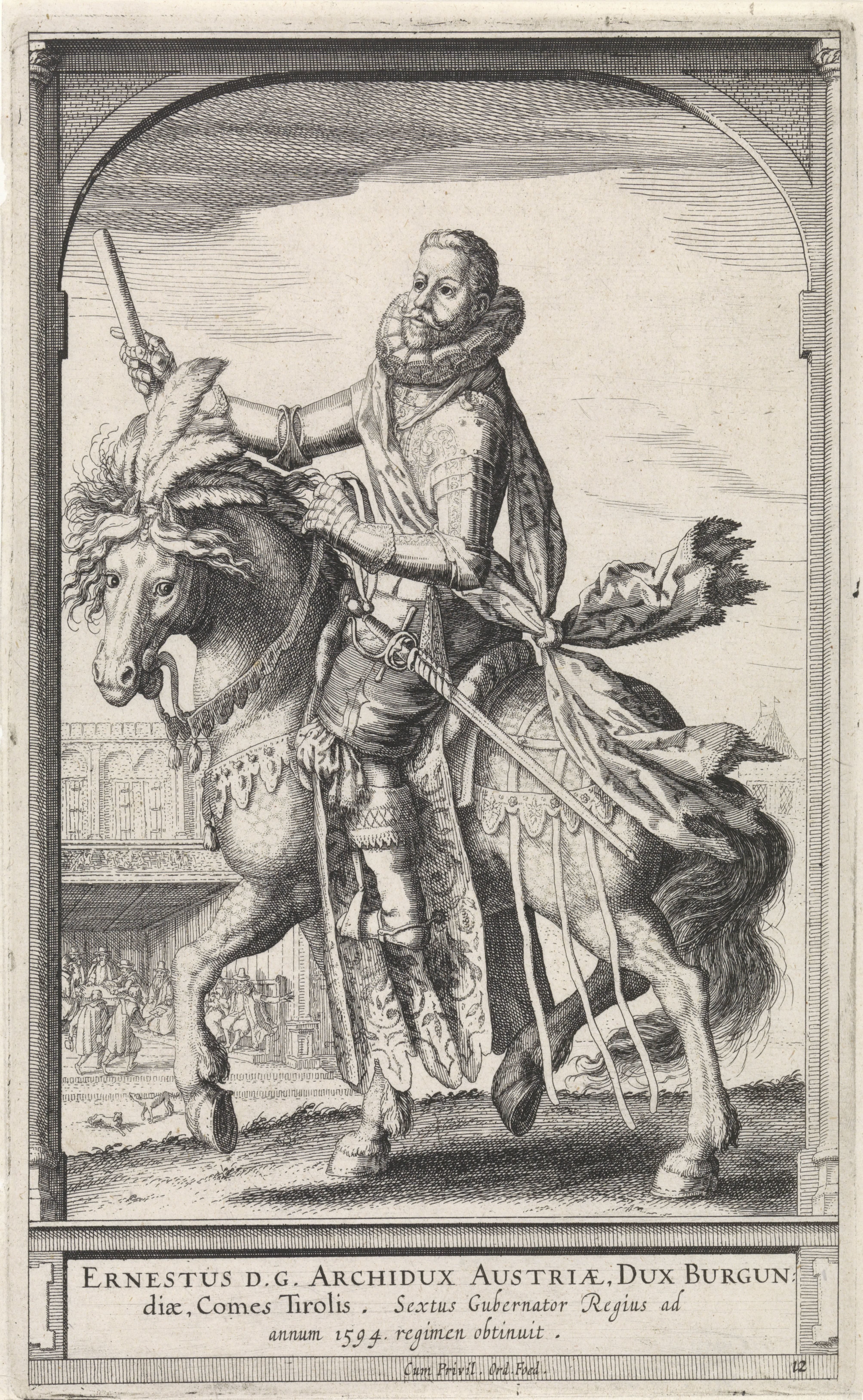 Ruiterportret van Ernst, aartshertog van Oostenrijk