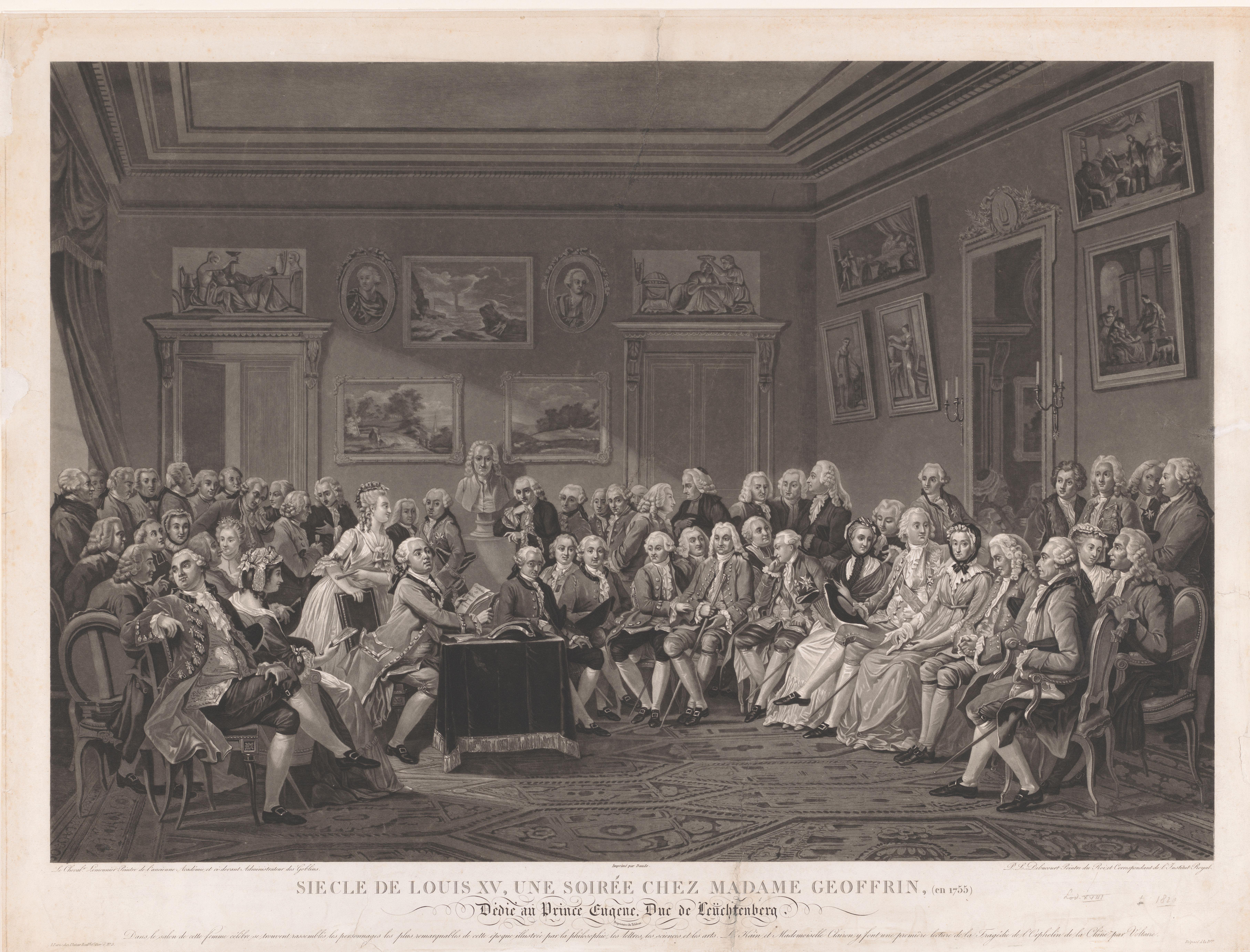 Gezelschap op de Salon van Marie-Thérèse Rodet Geoffrin
