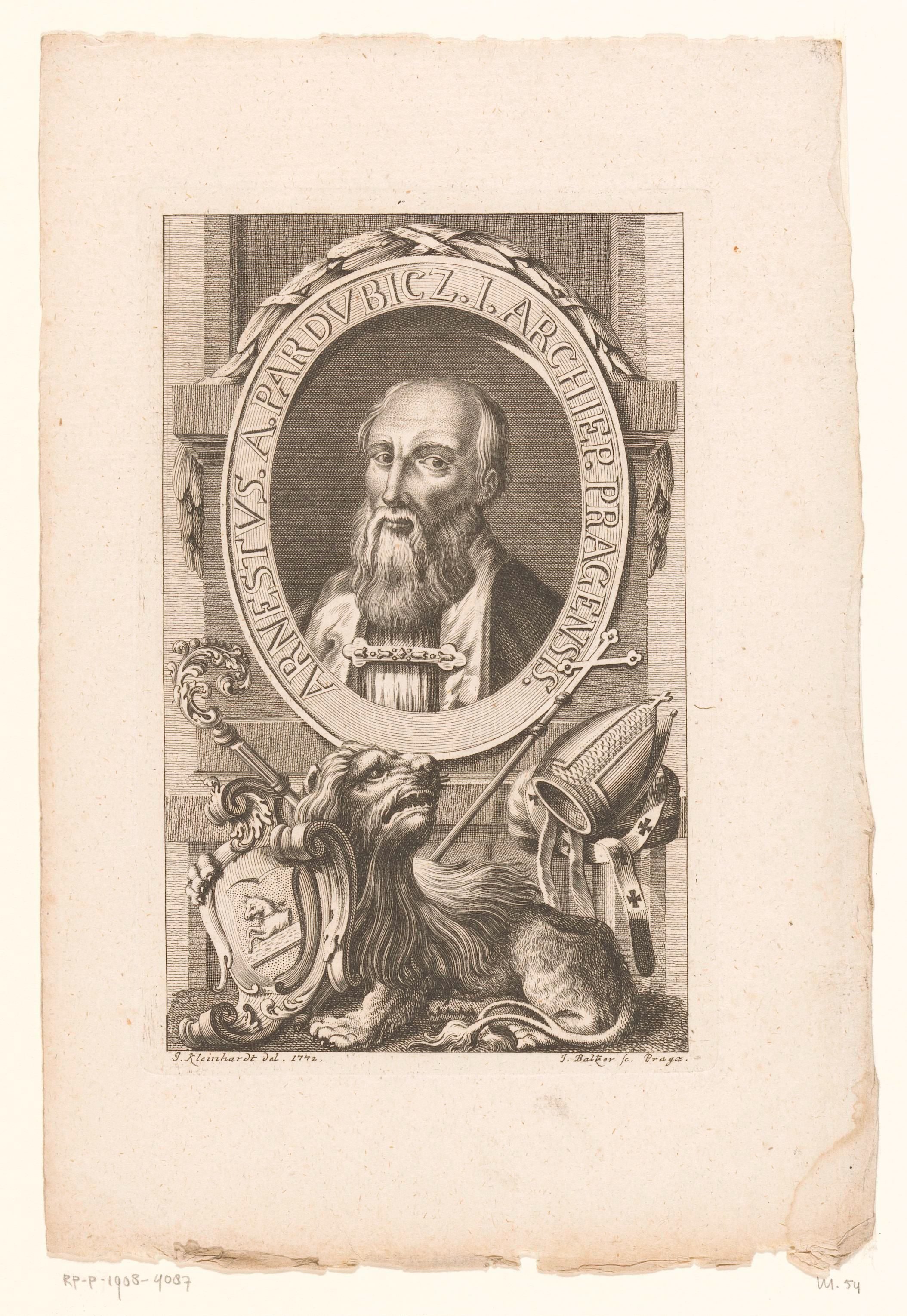 Portret van aartsbisschop Ernst von Pardubitz