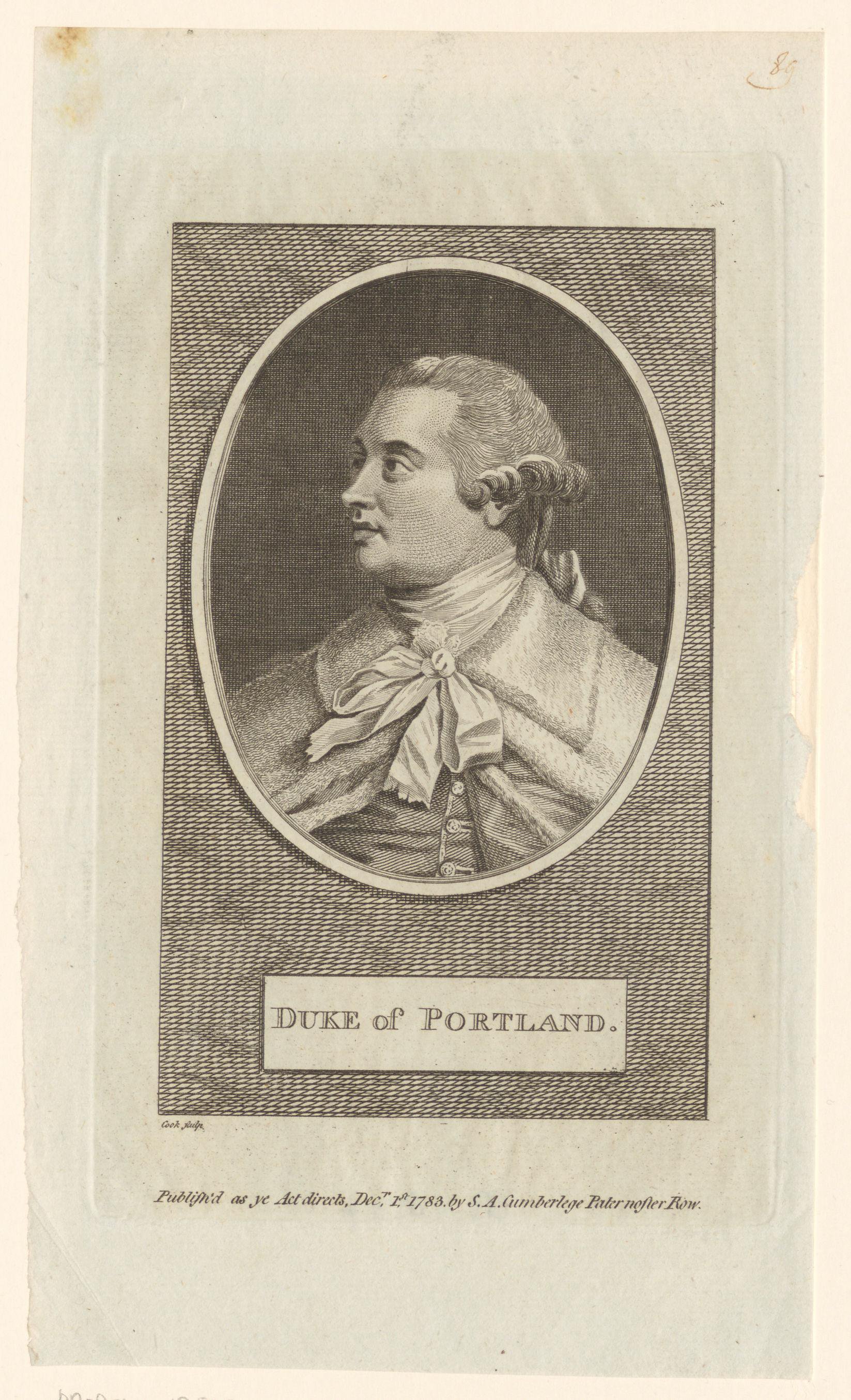 Portret van William Henry Cavendish-Bentinck