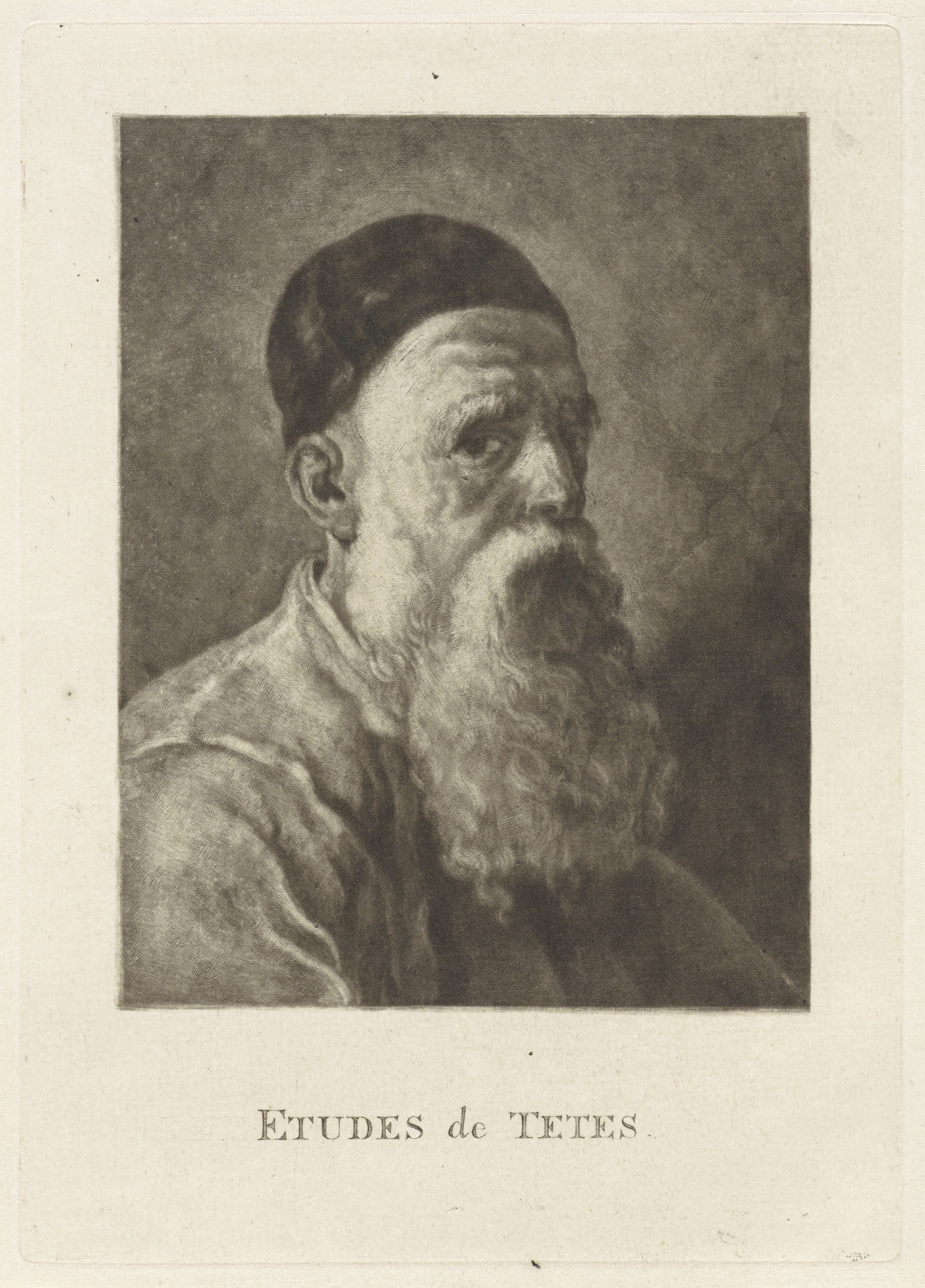 Buste van een oude man met een baard