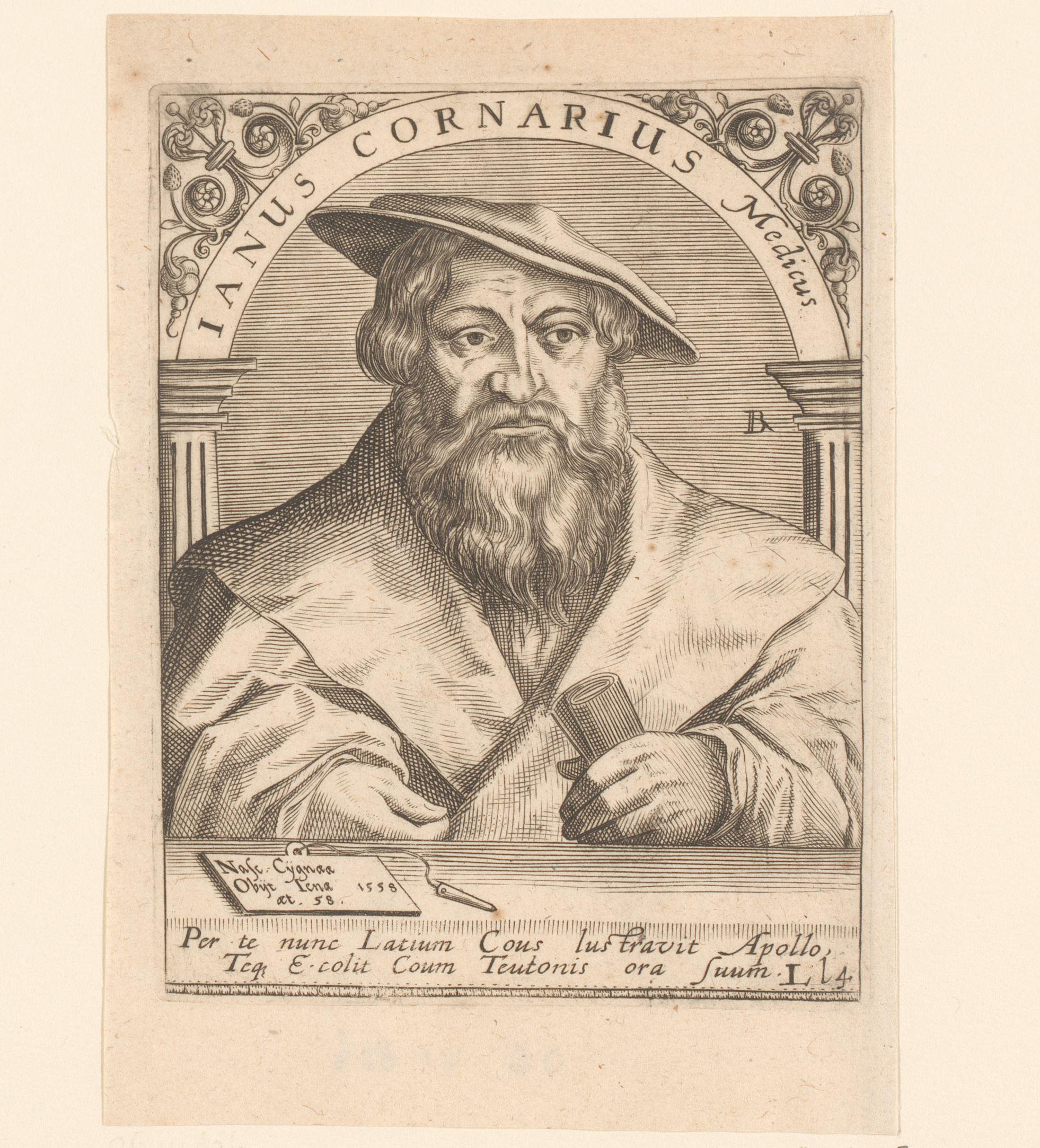 Portret van Janus Cornarius
