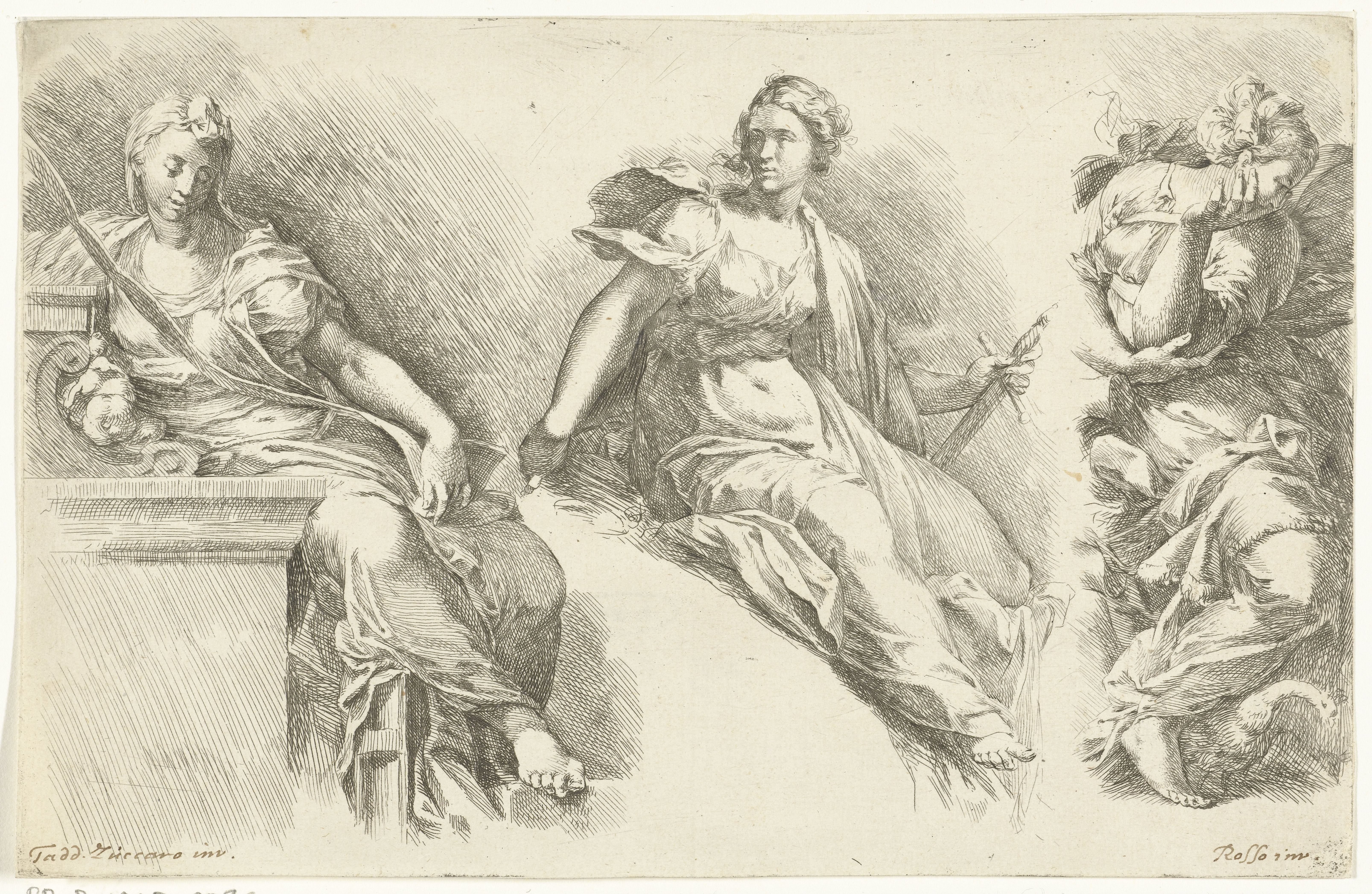 Drie zittende vrouwen