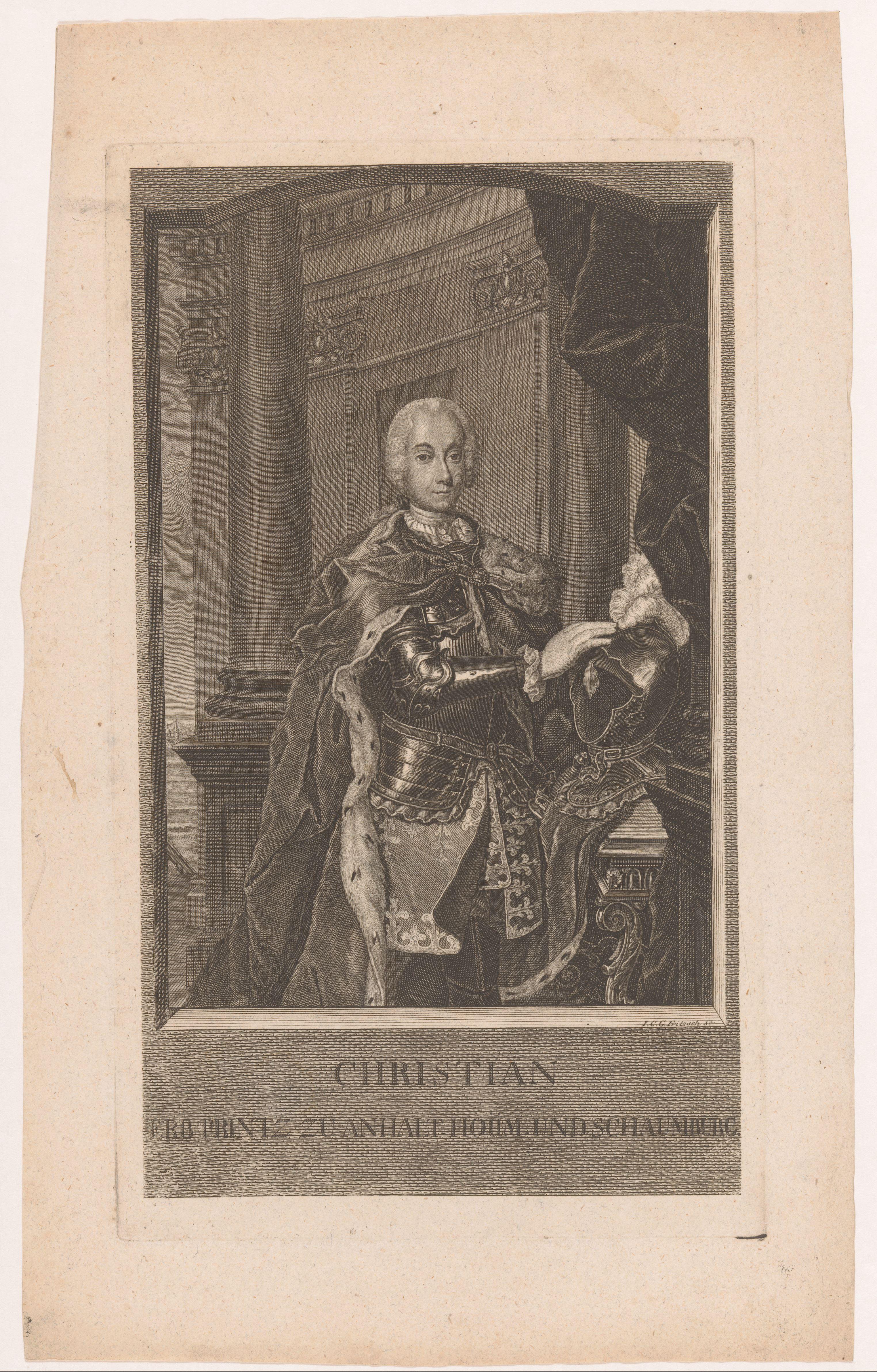 Portret van Christian von Anhalt-Bernburg-Schaumburg-Hoym
