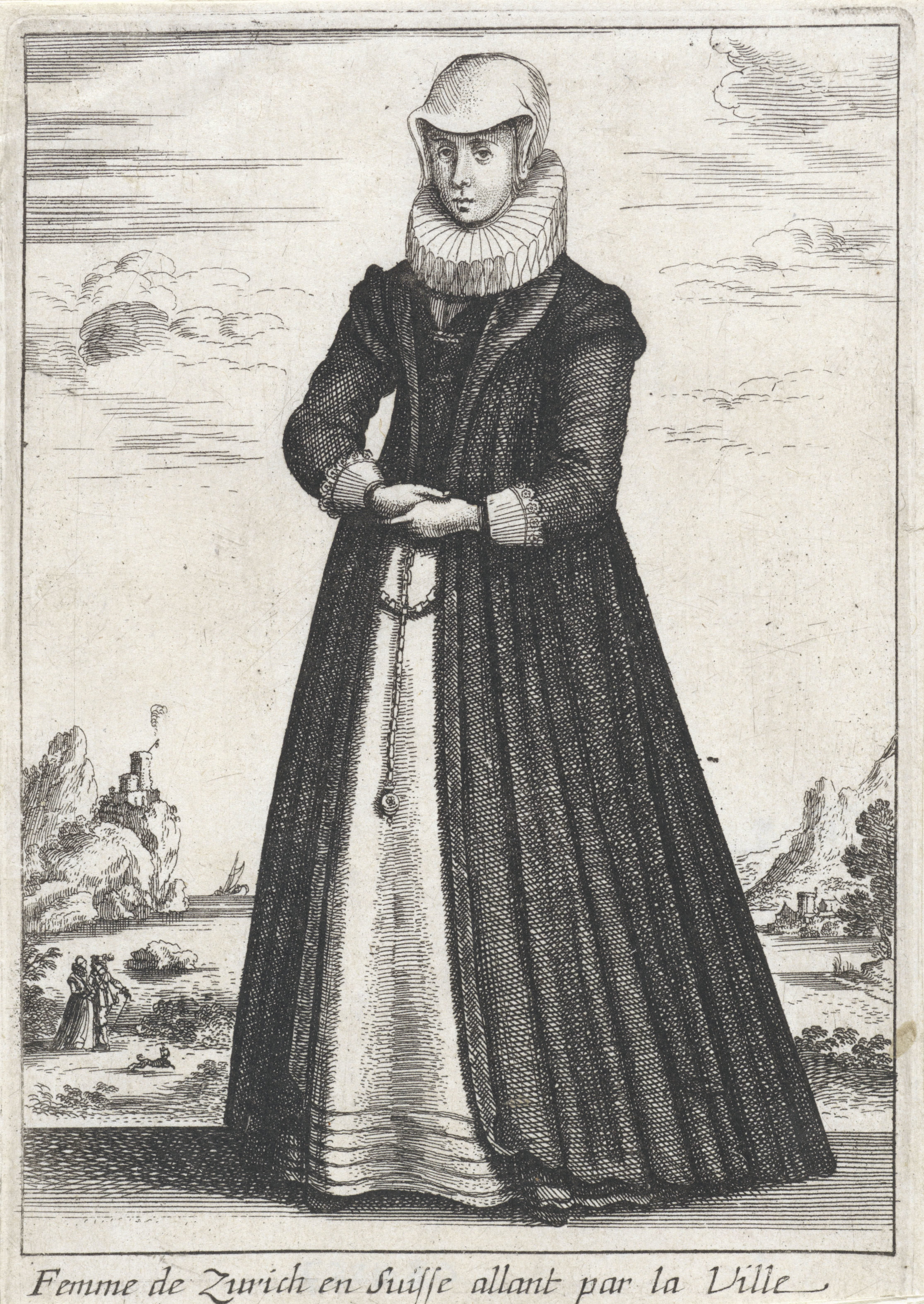 Femme de Zurich en Suisse allant par la Ville
