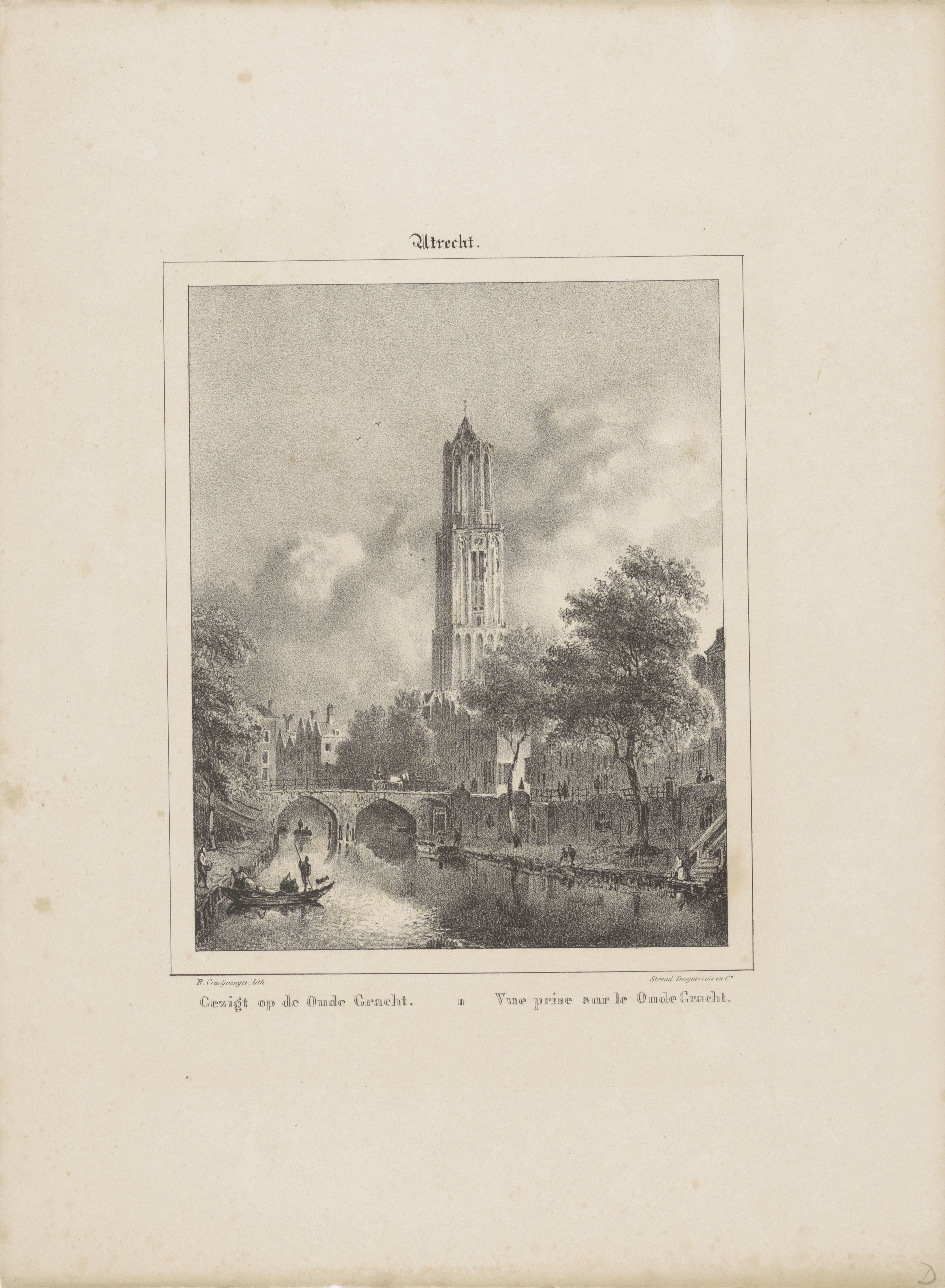 Gezicht op de Oude Gracht in Utrecht