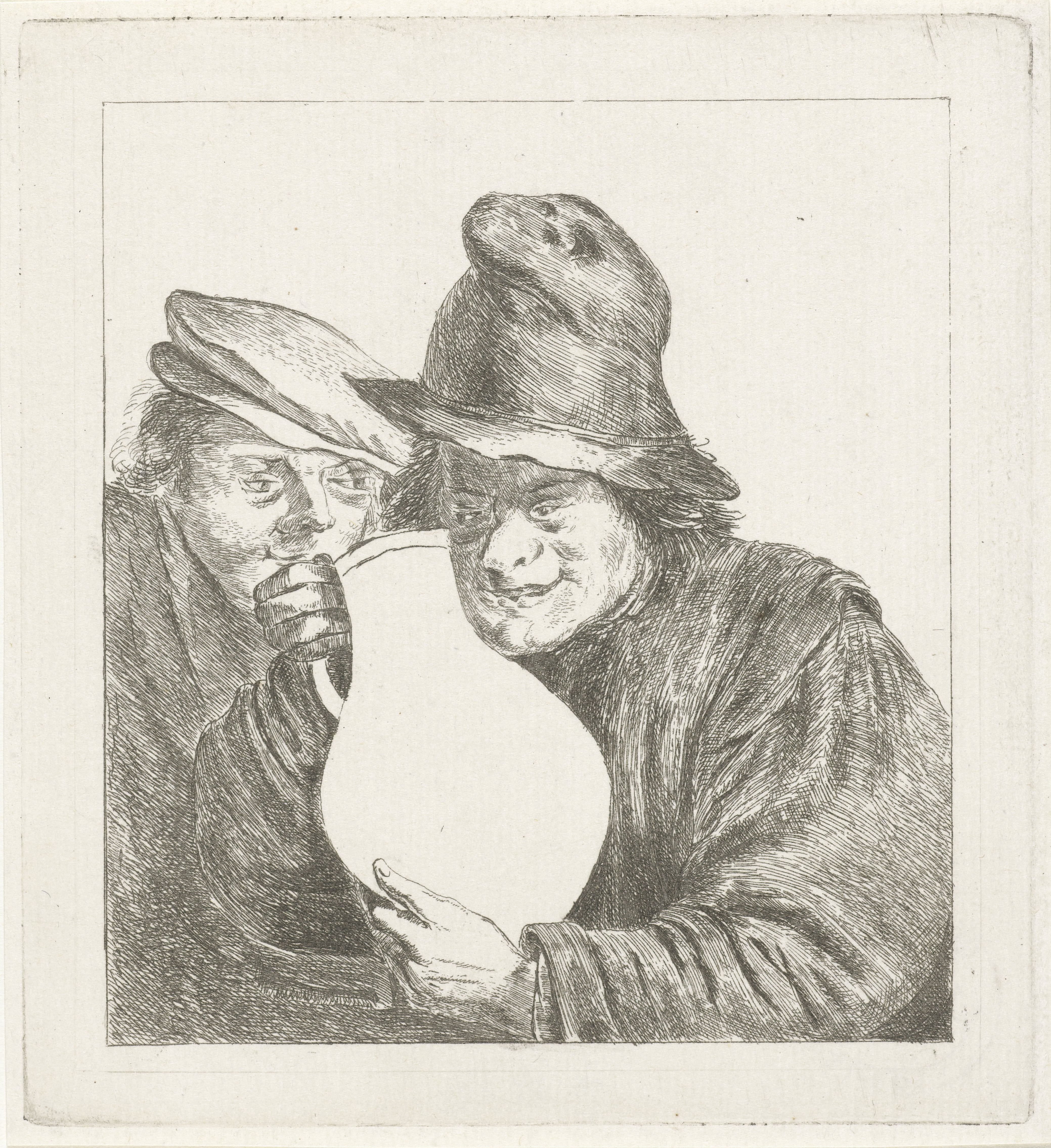 Twee boeren met een kruik