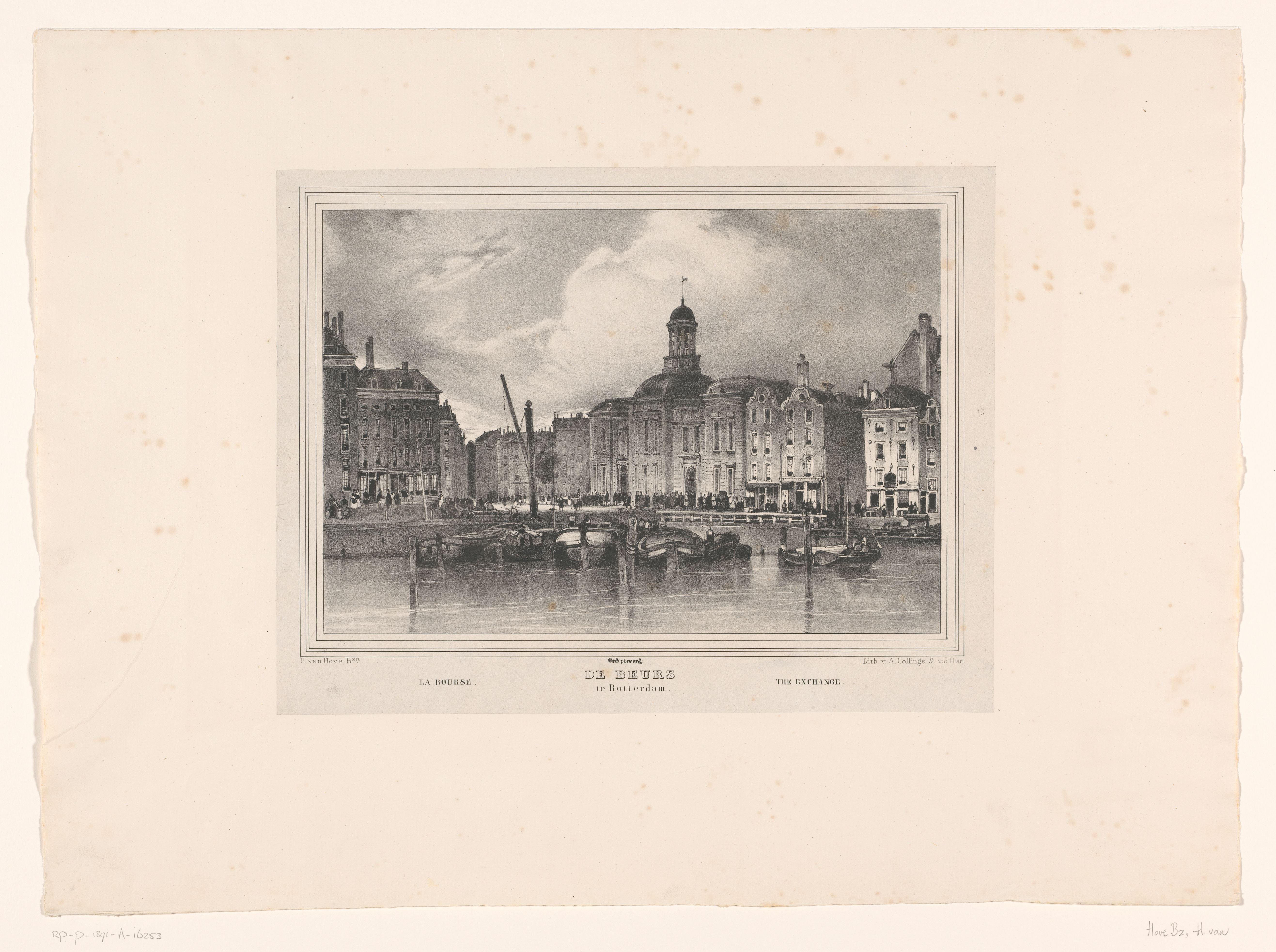 Gezicht op de beurs te Rotterdam