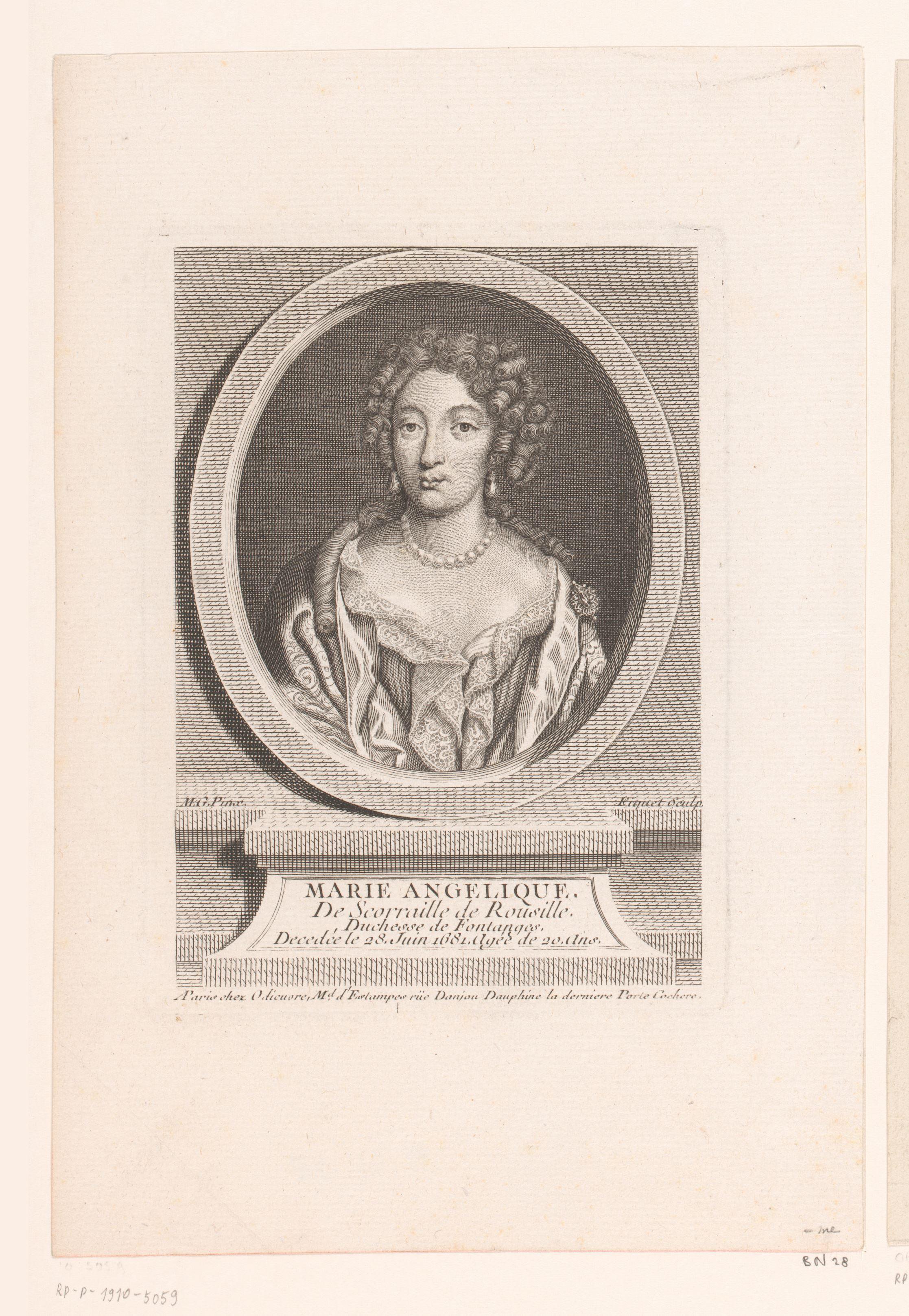 Portret van Marie Angélique de Scorailles