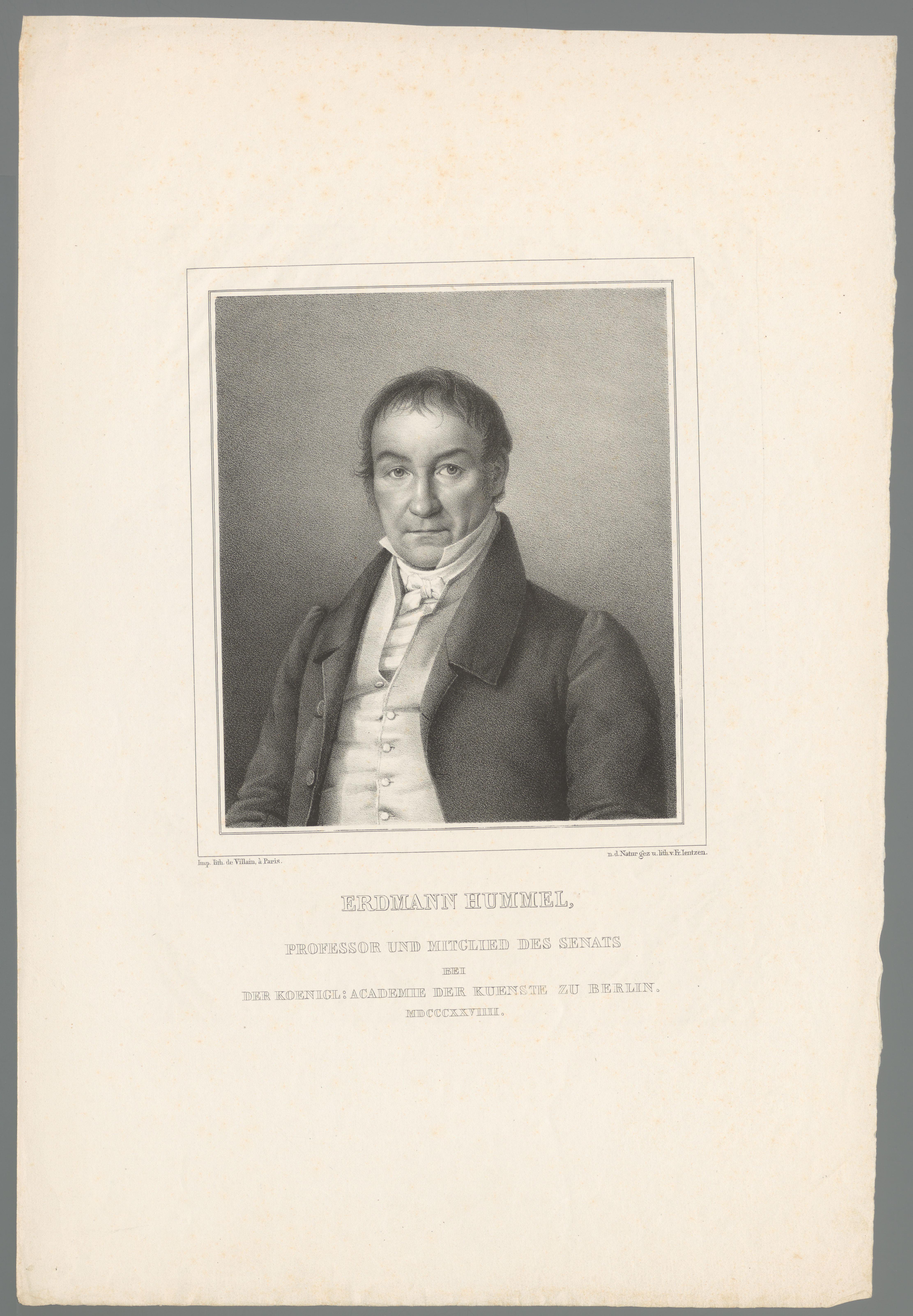 Portret van Johann Erdmann Hummel