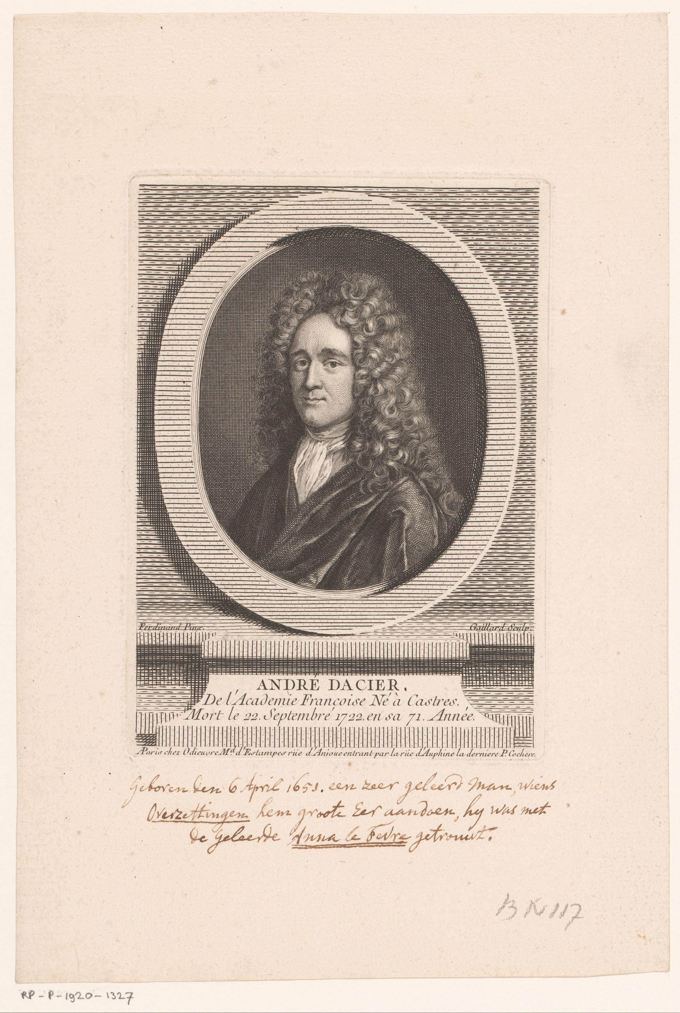Portret van André Dacier