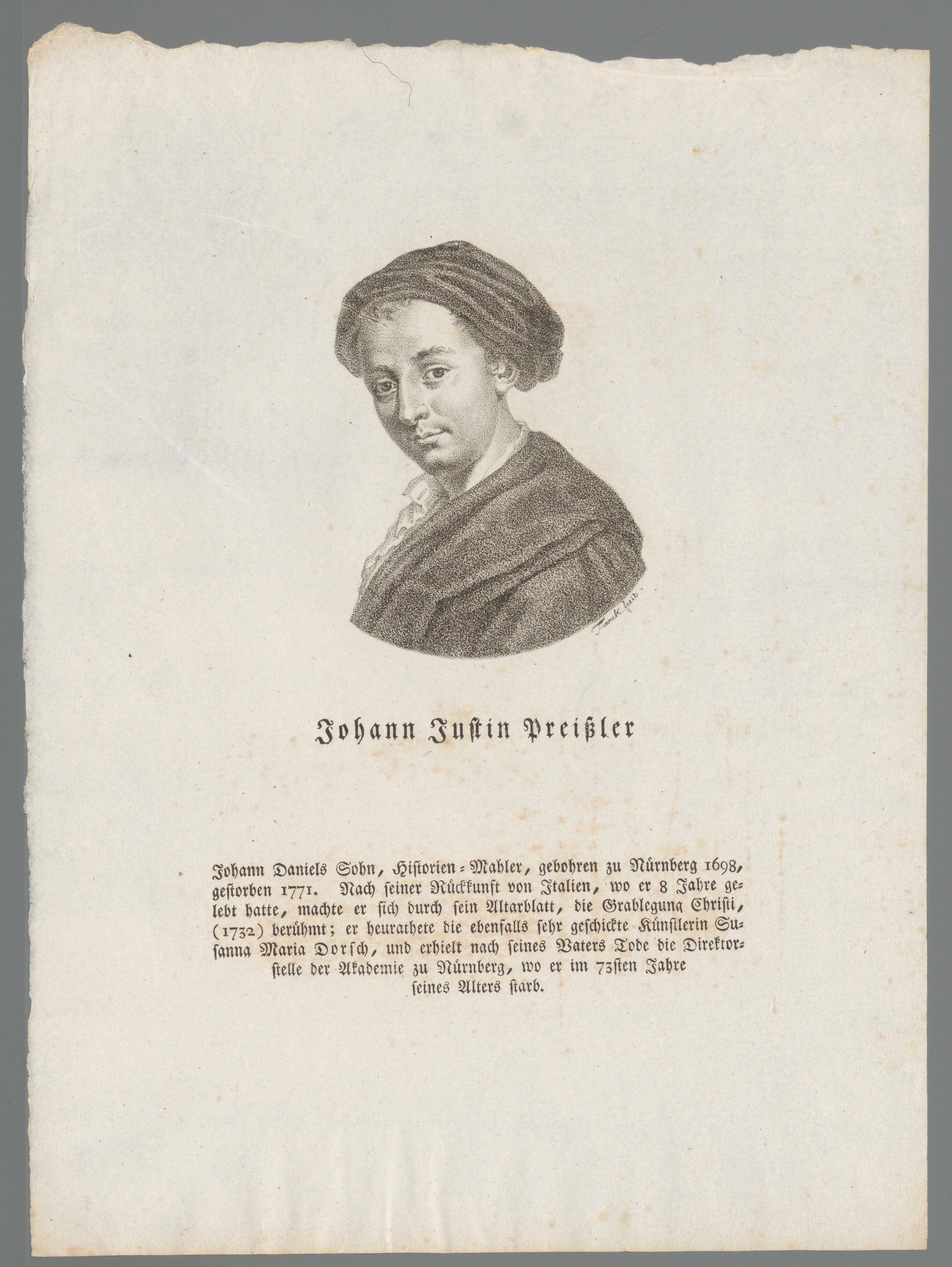 Portret van Johann Justin Preissler