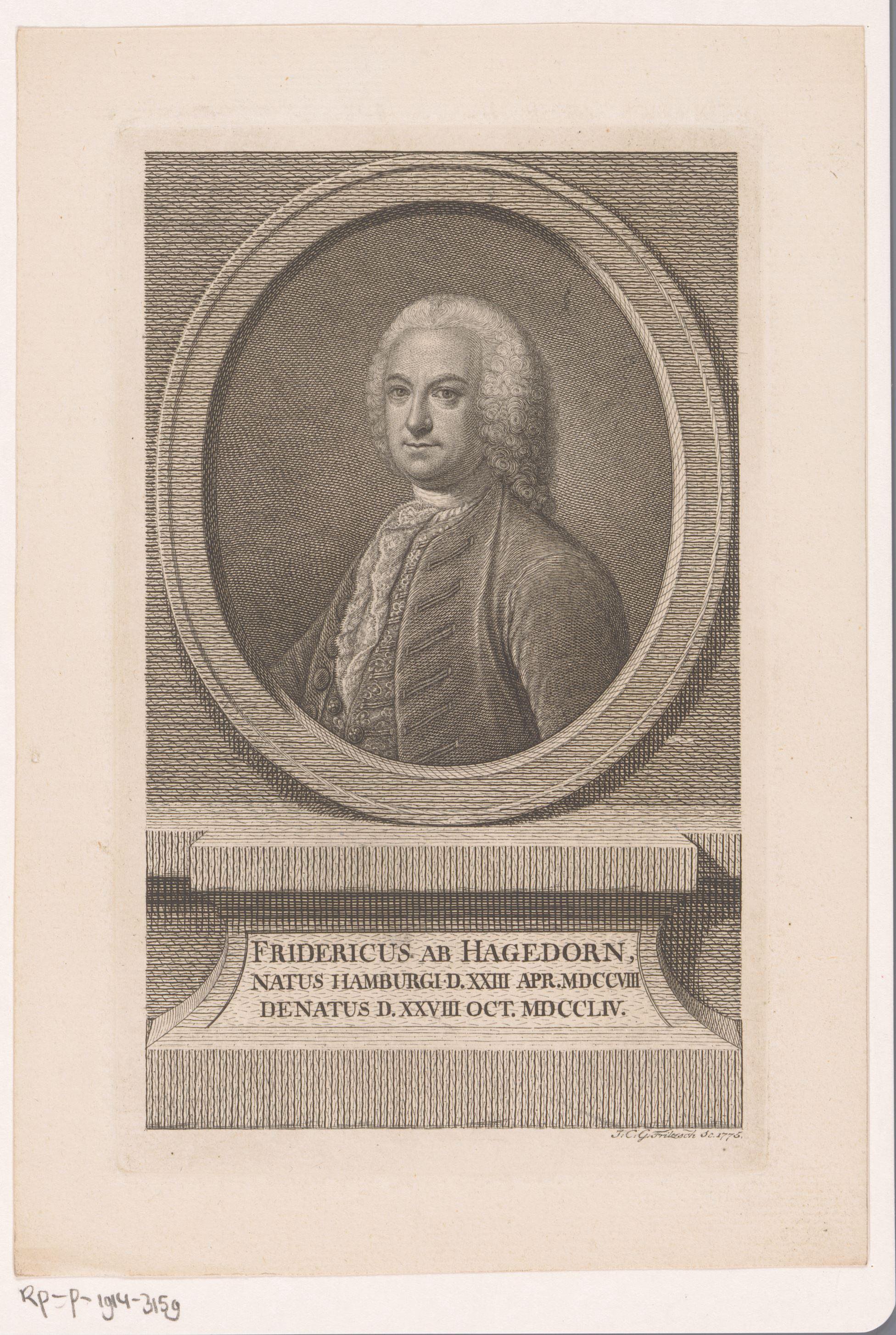 Portret van Friedrich von Hagedorn