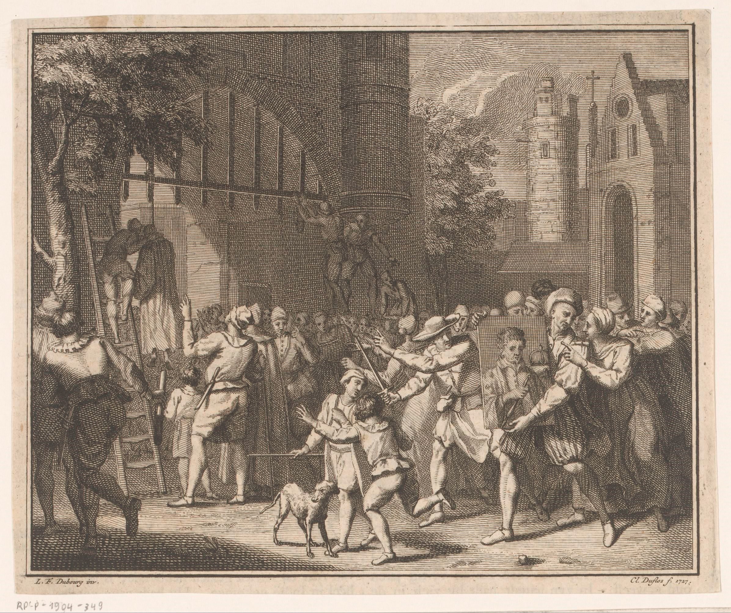 Terdoodveroordeelden worden opgehangen aan de stadspoort