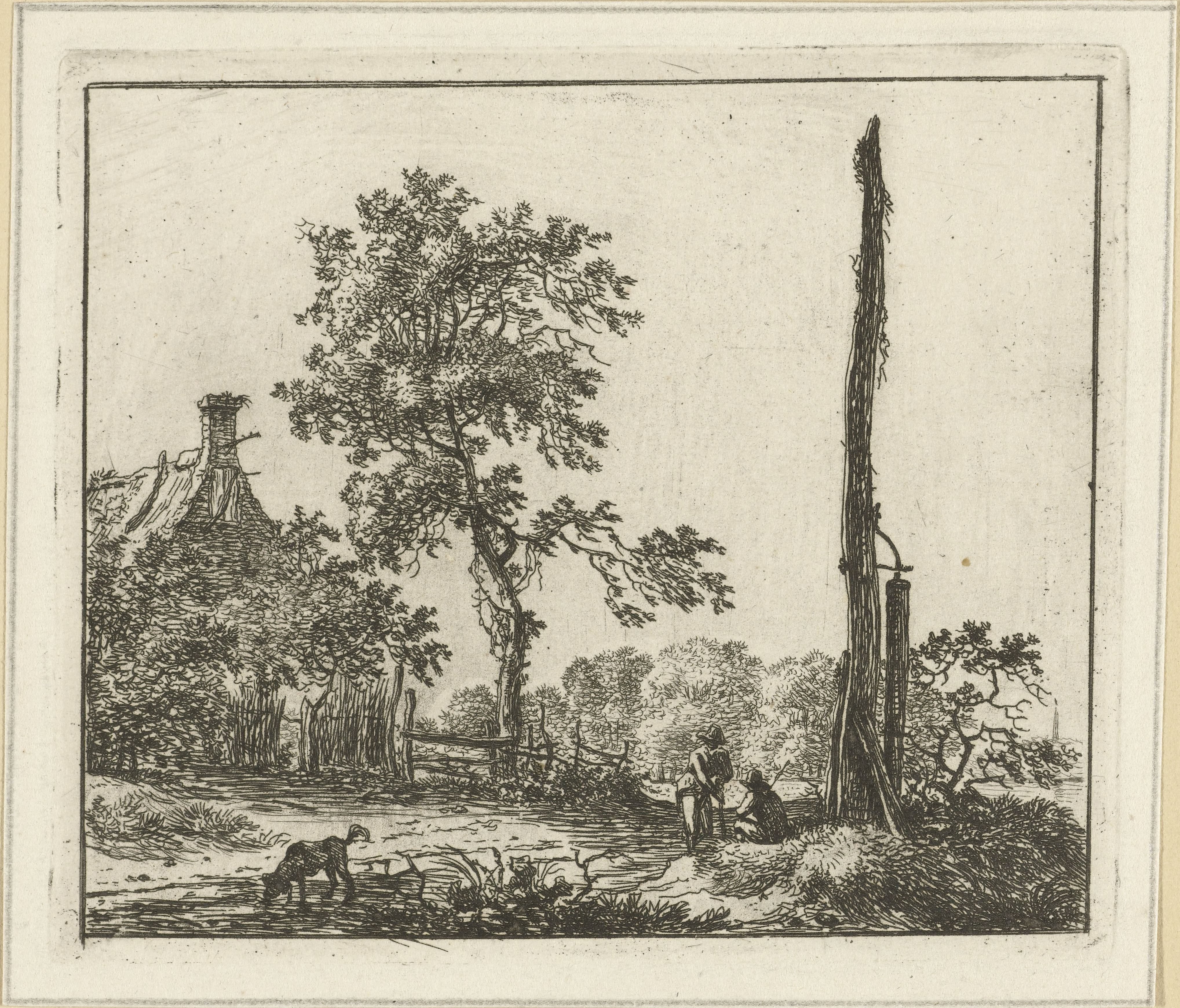 Landschap met de hoge paal