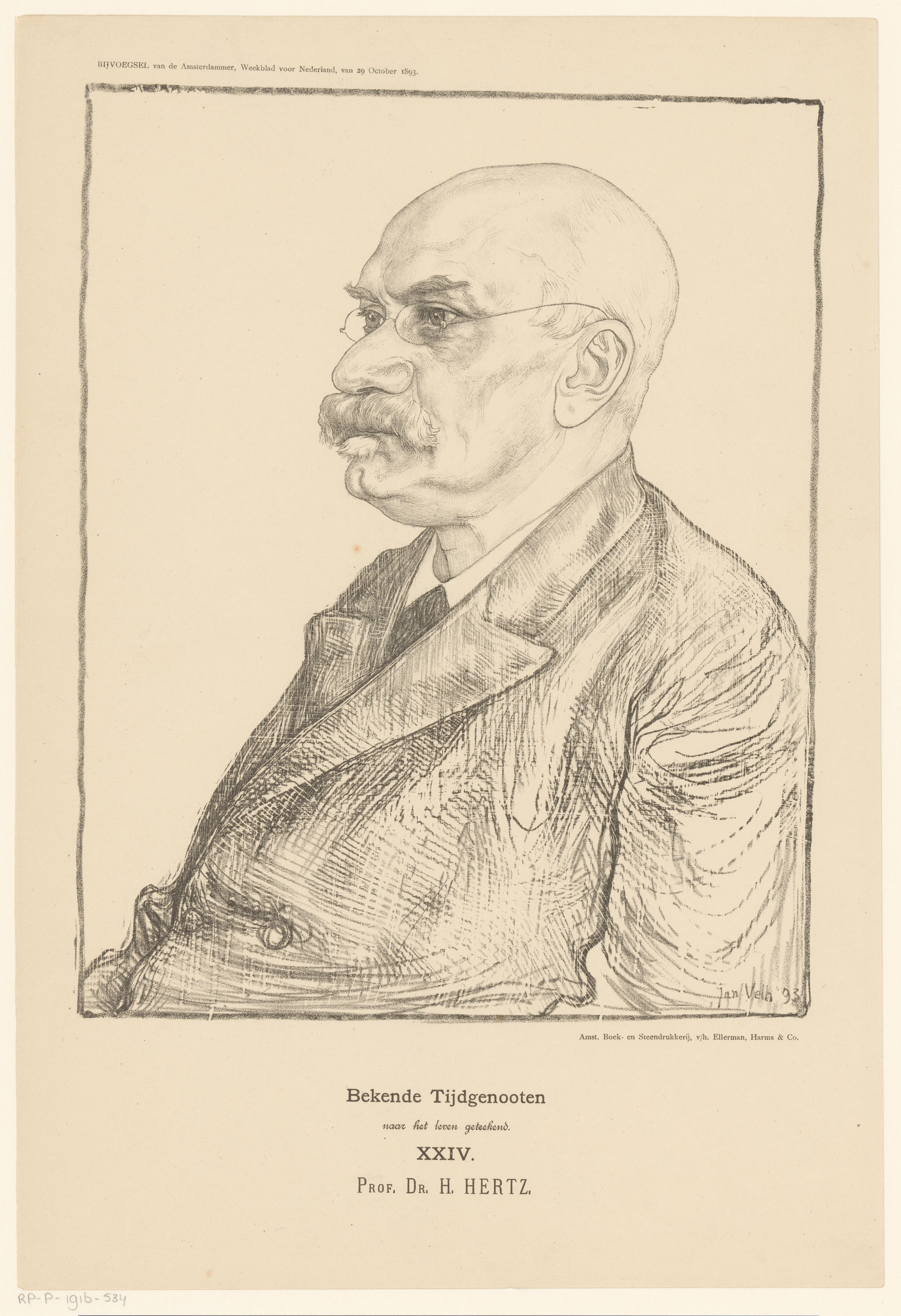 Portret van Heinrich Daniel Johann Joachim Hertz