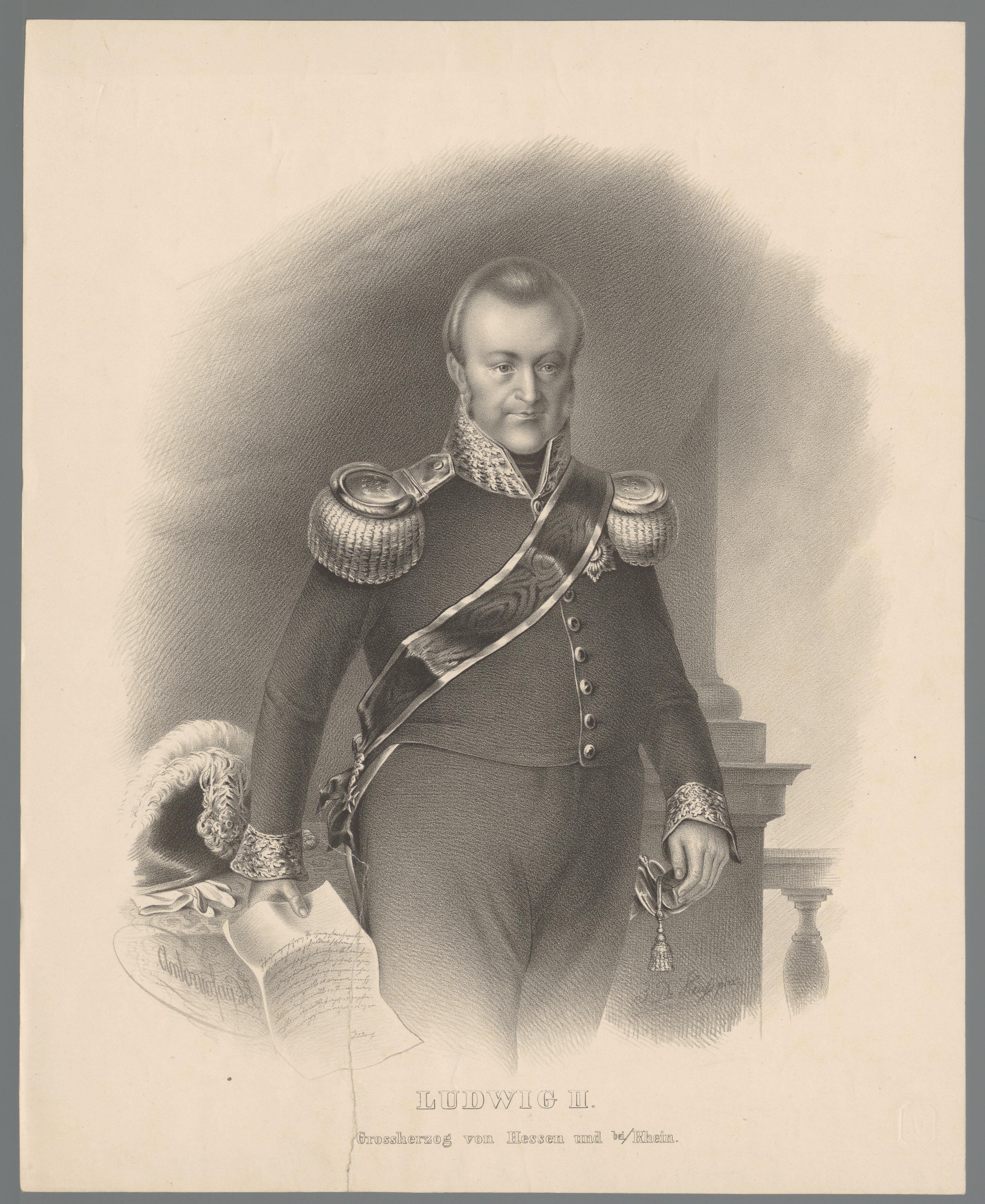 Portret van Lodewijk II van Hessen-Darmstadt