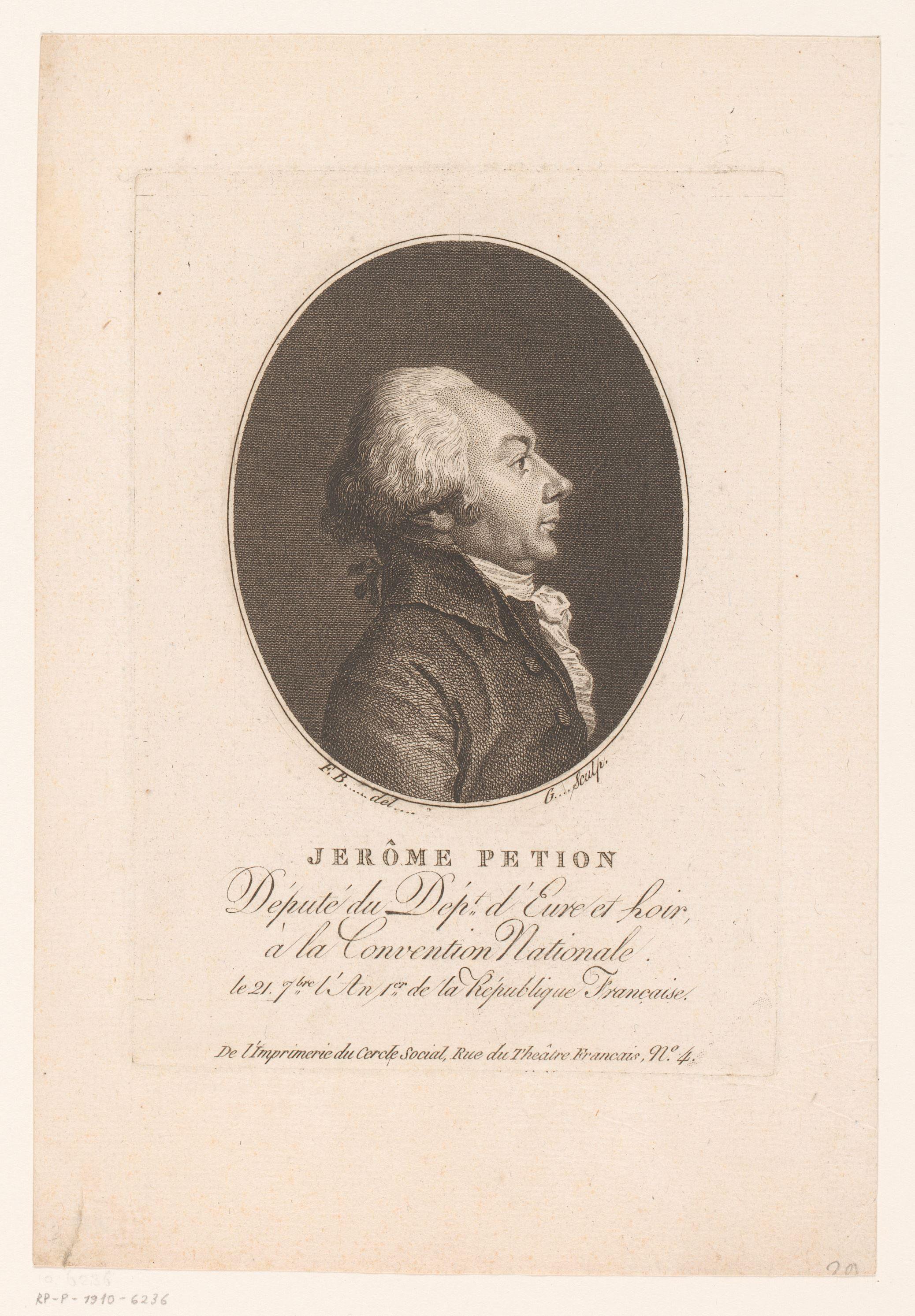 Portret van Jérôme Pétion de Villeneuve