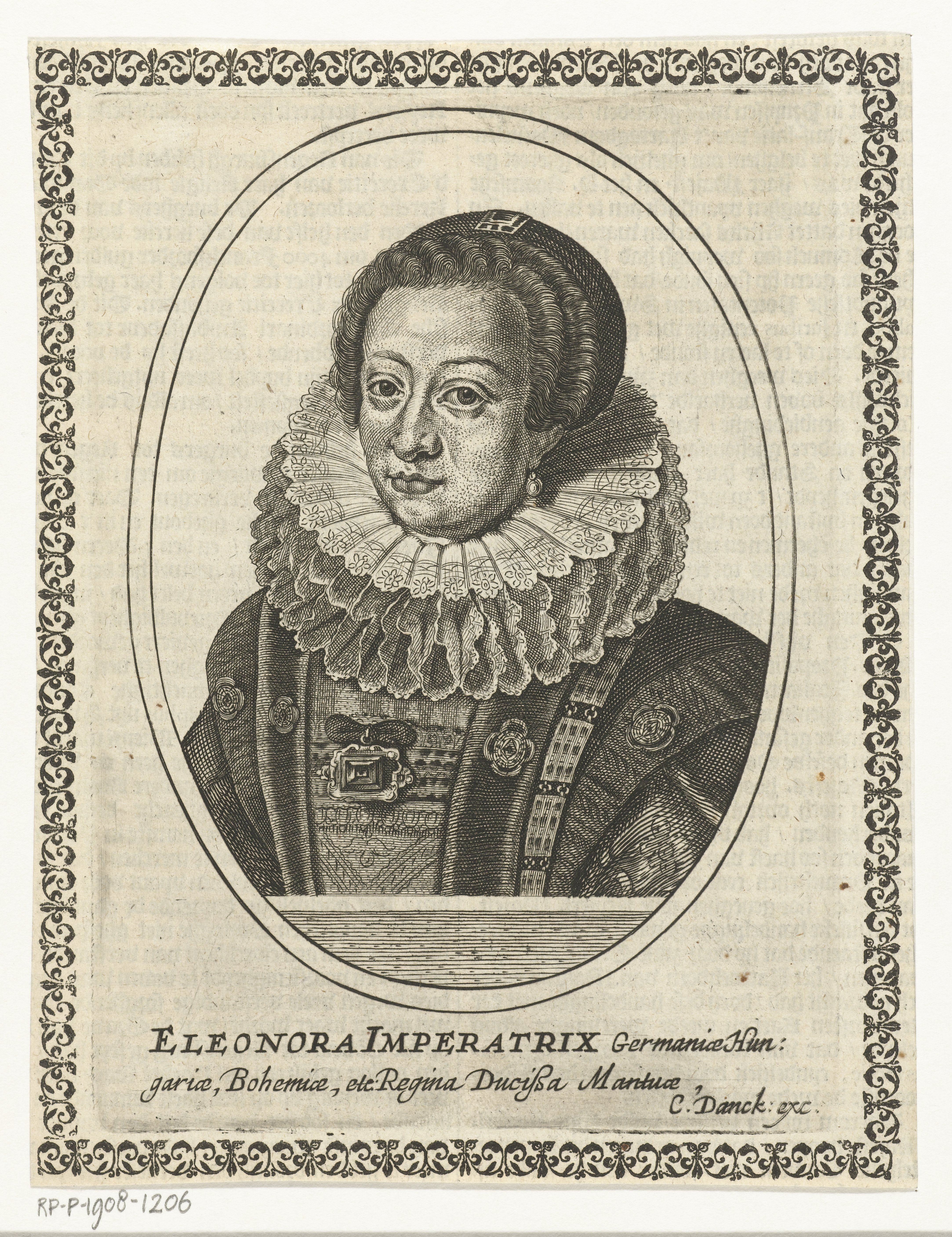 Portret van Eleonora Gonzaga in ovaal
