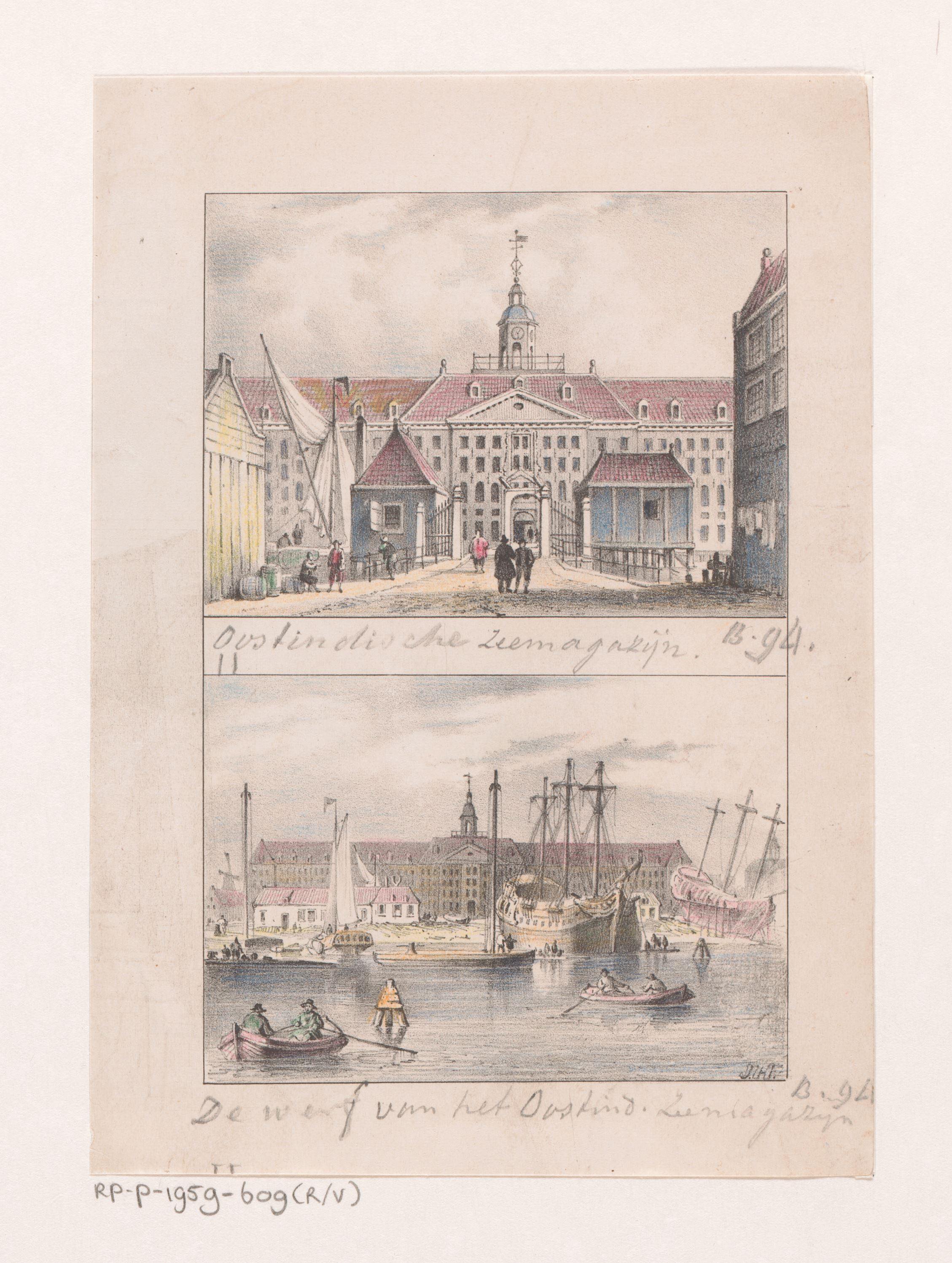 Oostindisch zeemagazijn en de werf in Amsterdam