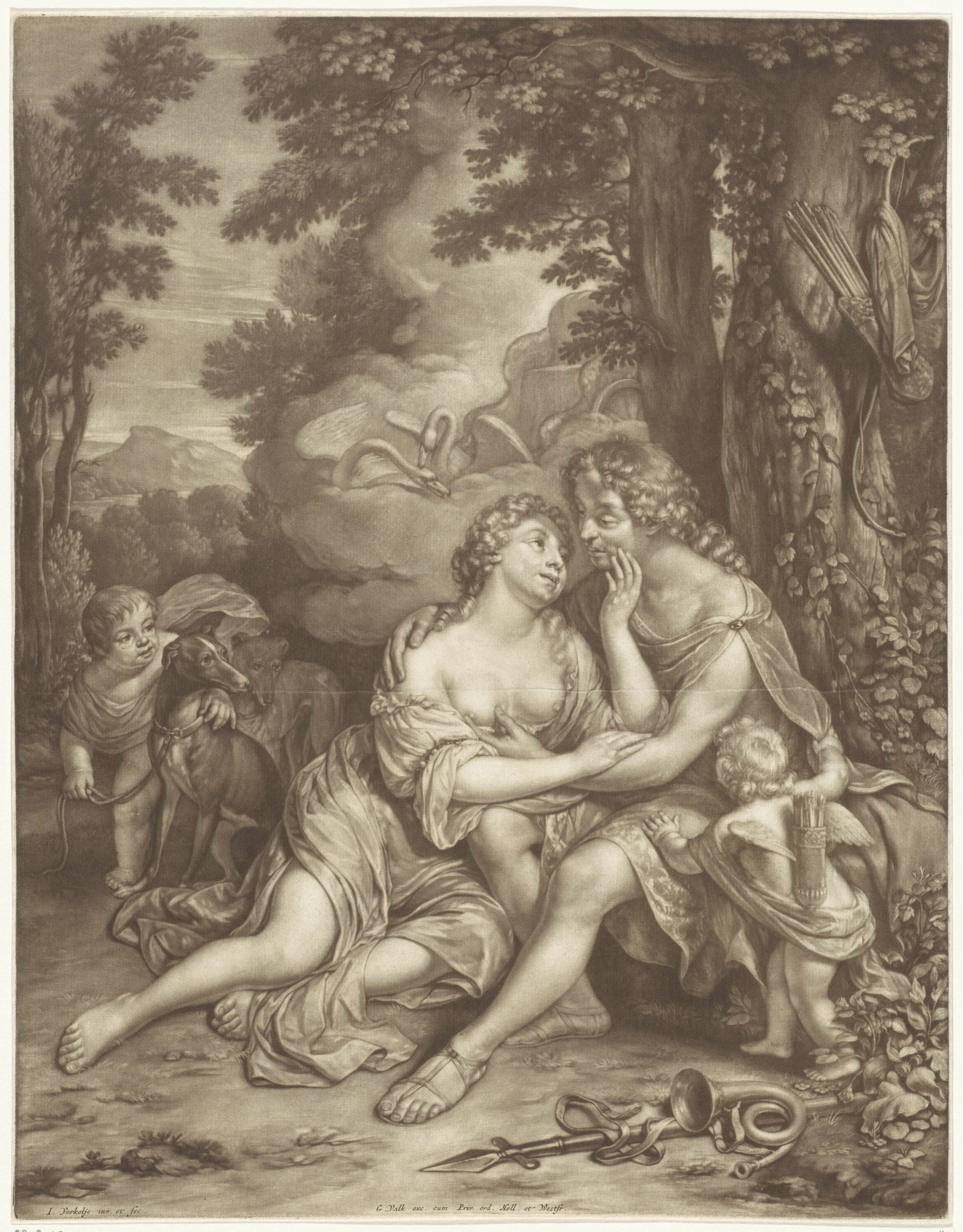 Venus weerhoudt Adonis van de jacht
