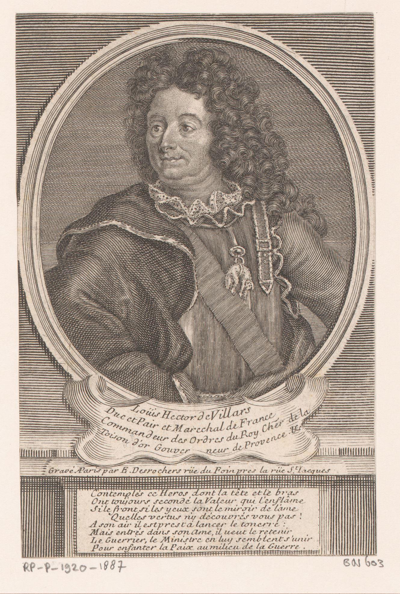 Portret van Claude Louis Hector, hertog van Villars
