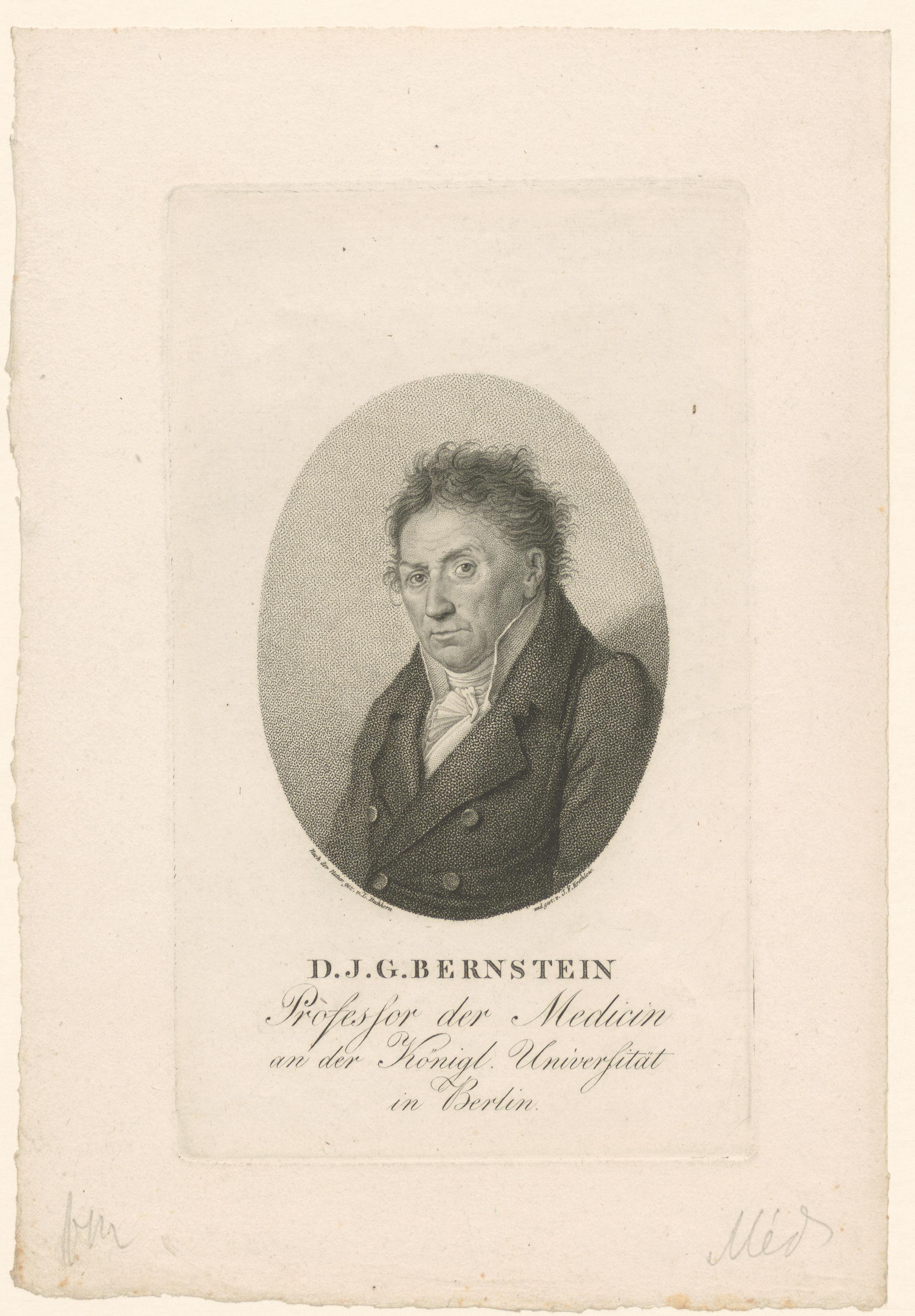 Portret van Johann Gottlob Bernstein