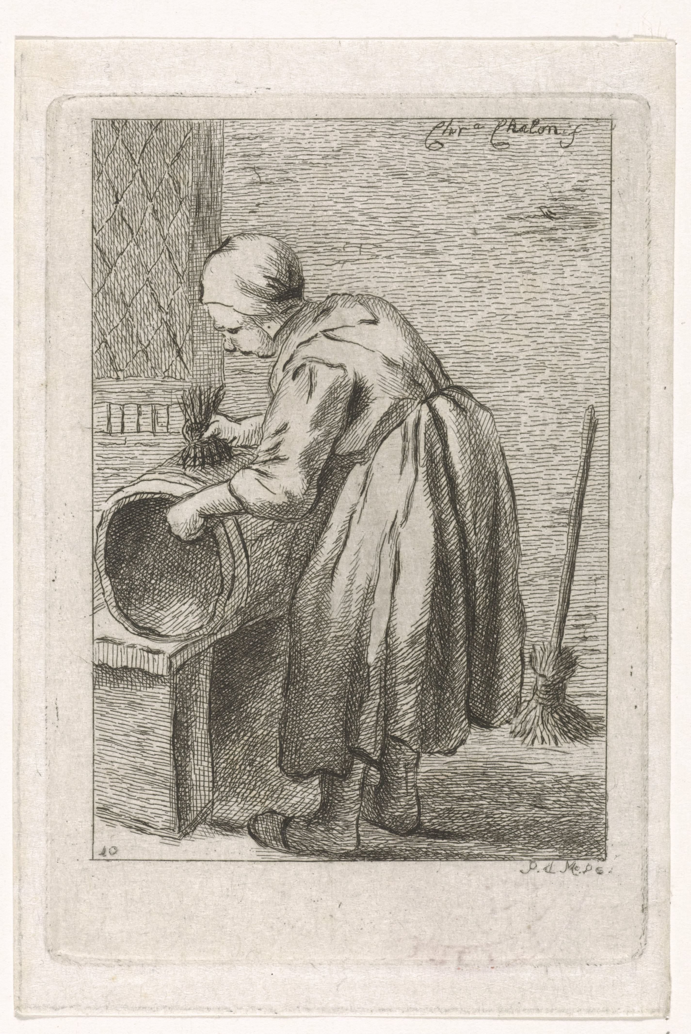Boenende vrouw