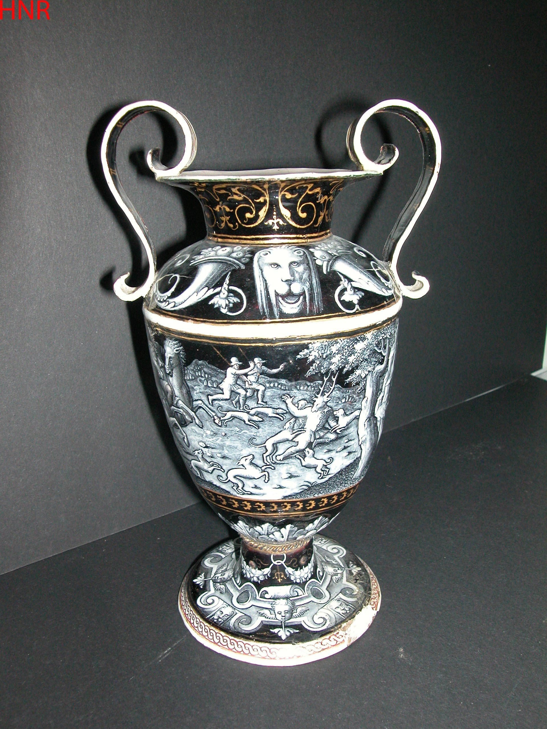 Vaas met de geschiedenis van Diana en Actaeon