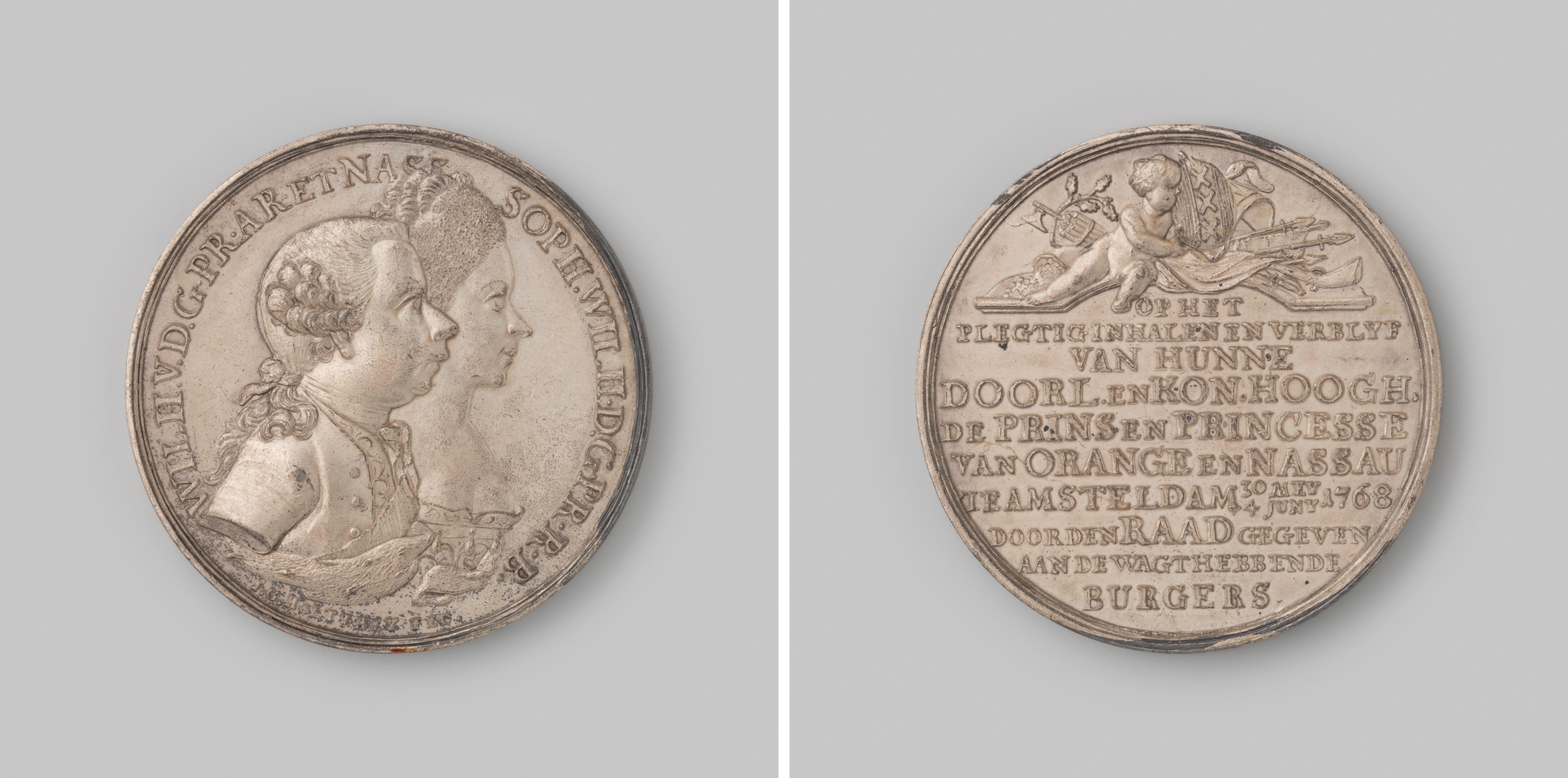Intocht en verblijf van Prins Willem V met gemalin te Amsterdam