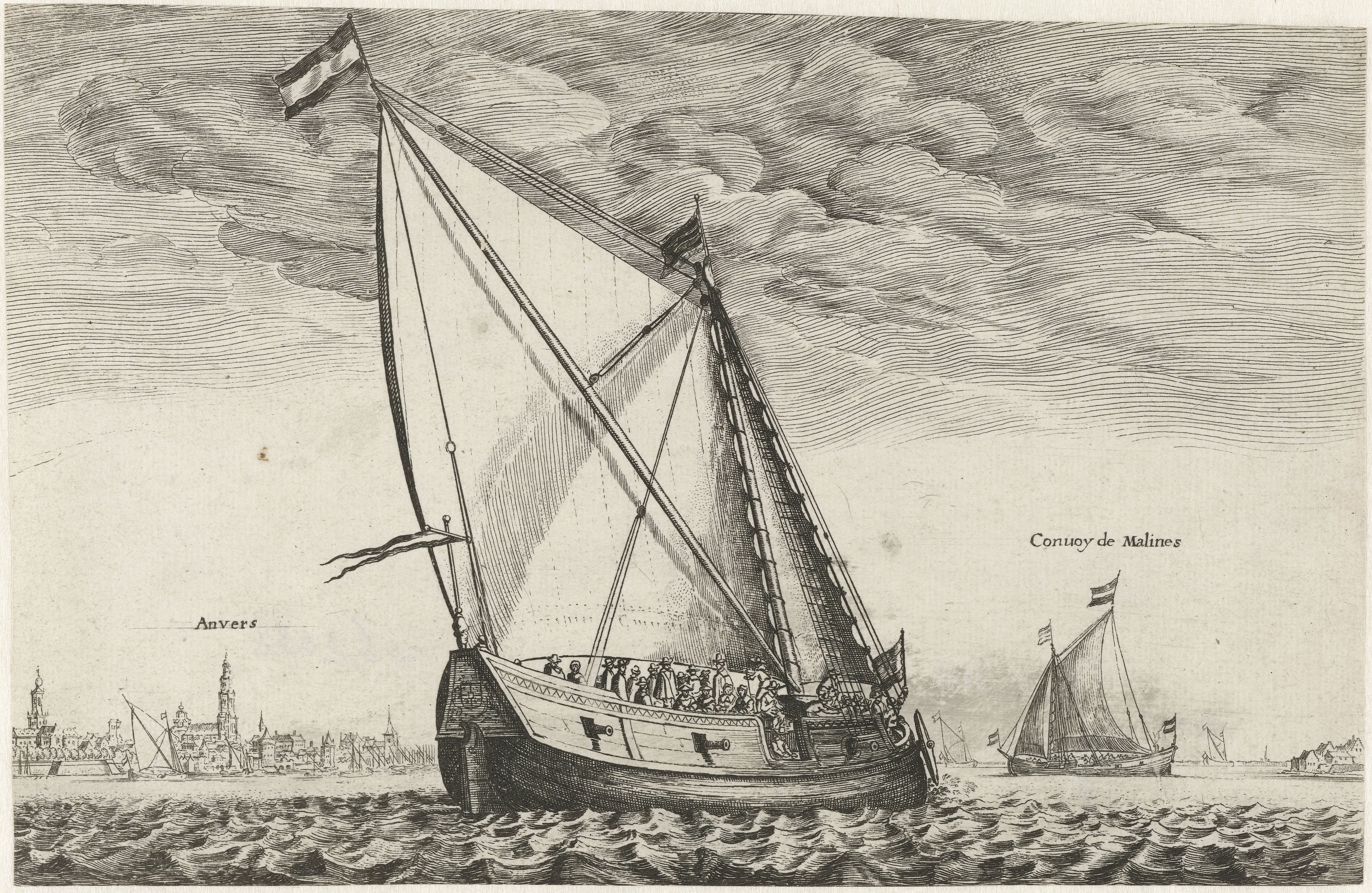 Gezicht op de Schelde bij Antwerpen